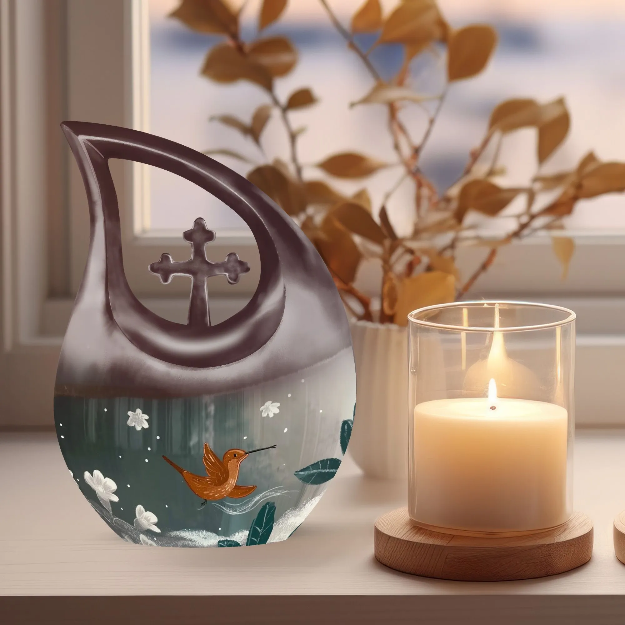 Humming Bird Urn: Memorial Keepsake Cremation Urn