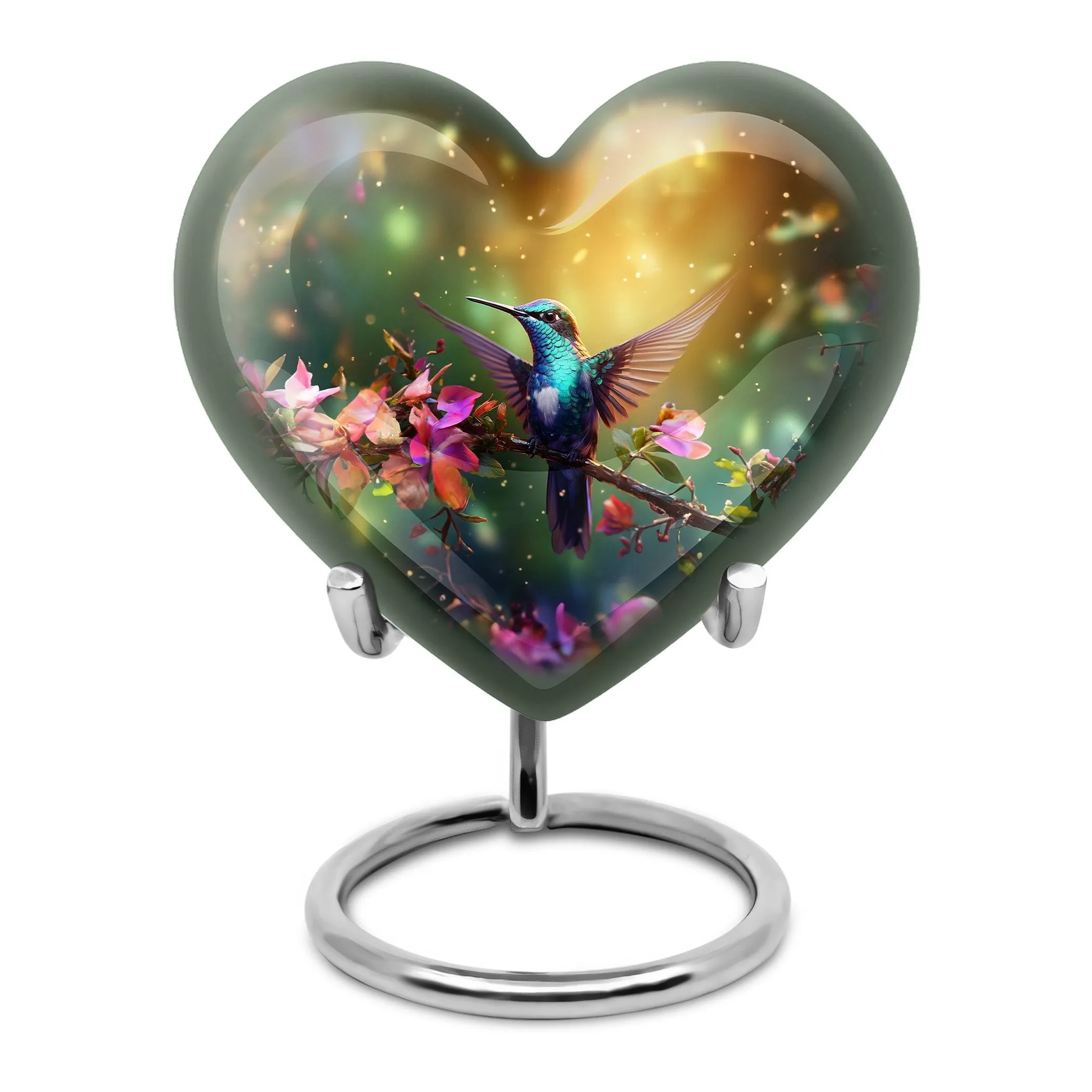 Humming Birds Abstract Memorial: Large Cremation Urn for Dad