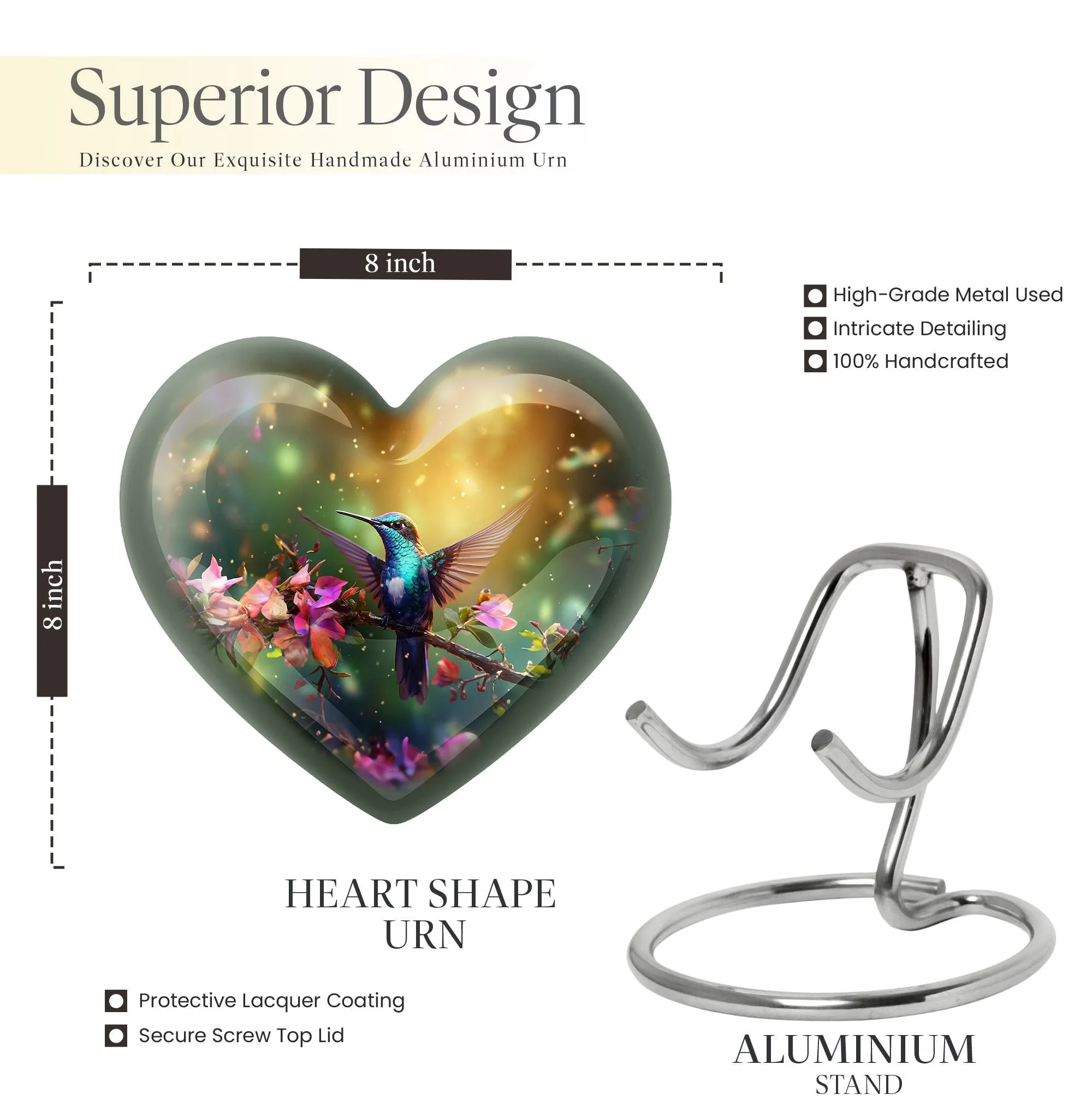 Humming Birds Abstract Memorial: Large Cremation Urn for Dad