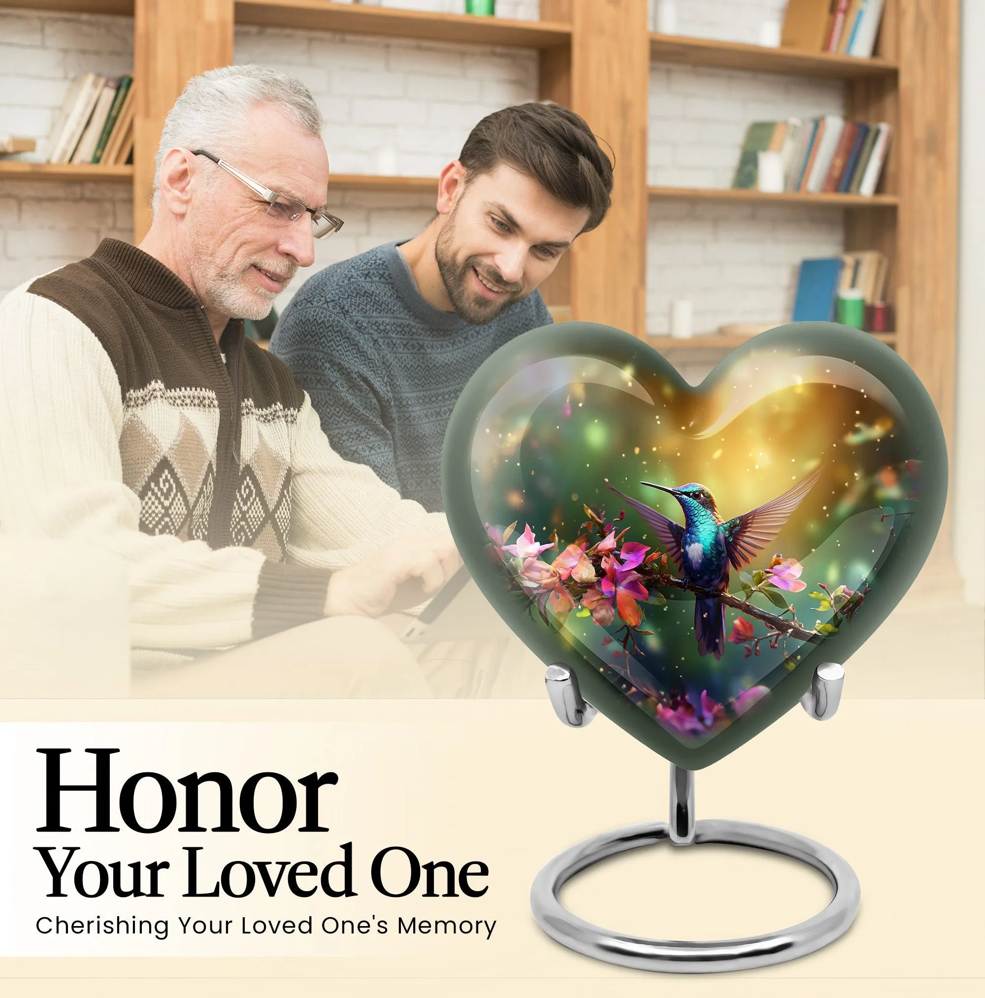 Humming Birds Abstract Memorial: Large Cremation Urn for Dad