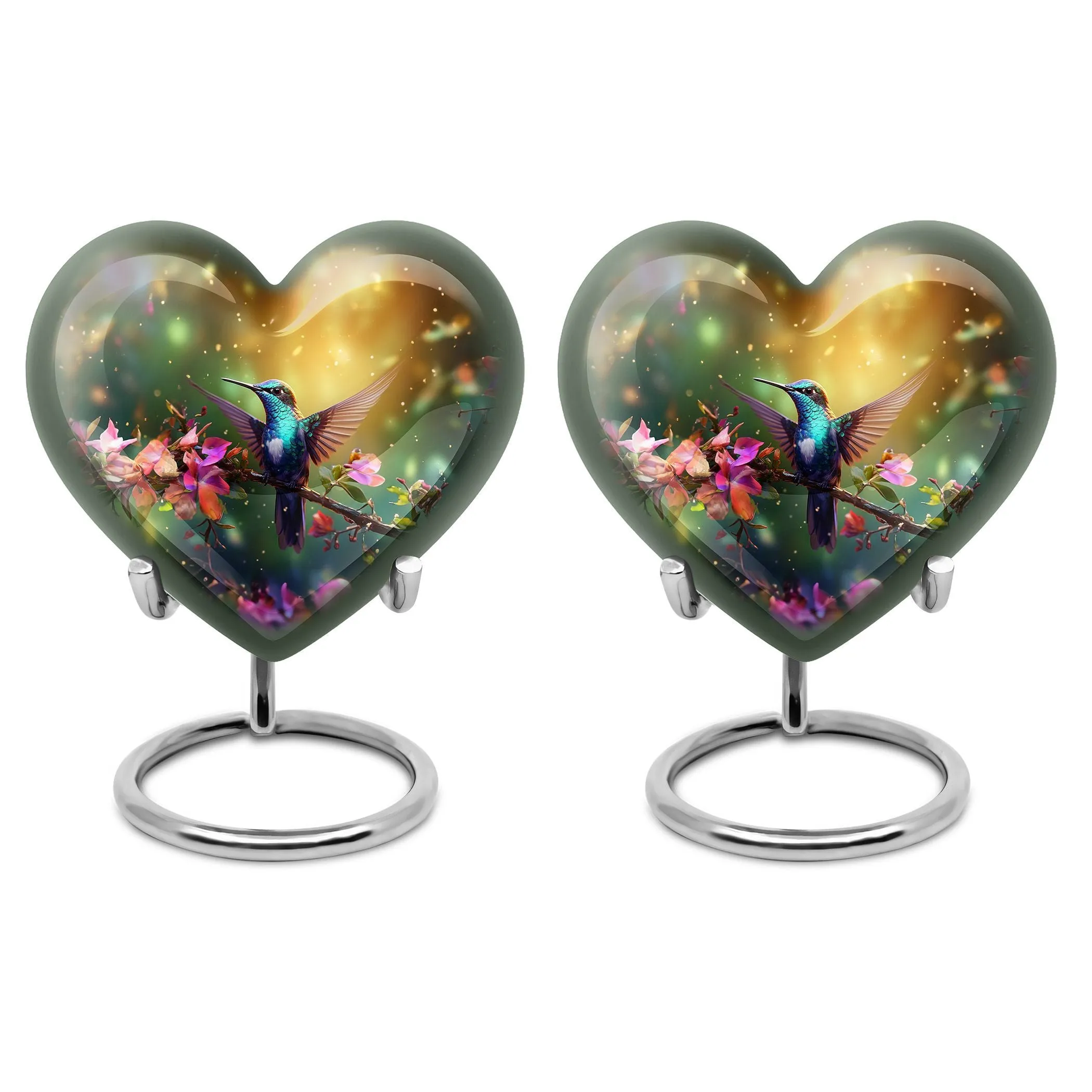 Humming Birds Abstract Memorial: Large Cremation Urn for Dad