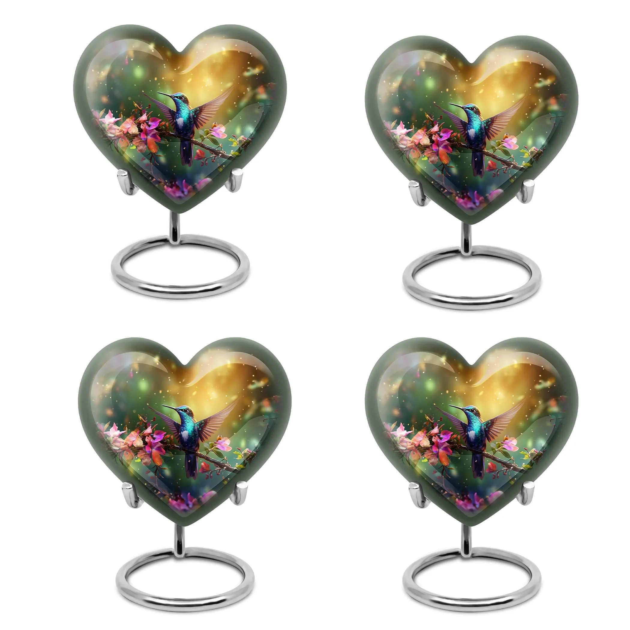 Humming Birds Abstract Memorial: Large Cremation Urn for Dad
