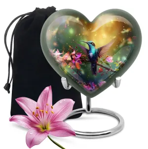 Humming Birds Abstract Memorial: Large Cremation Urn for Dad