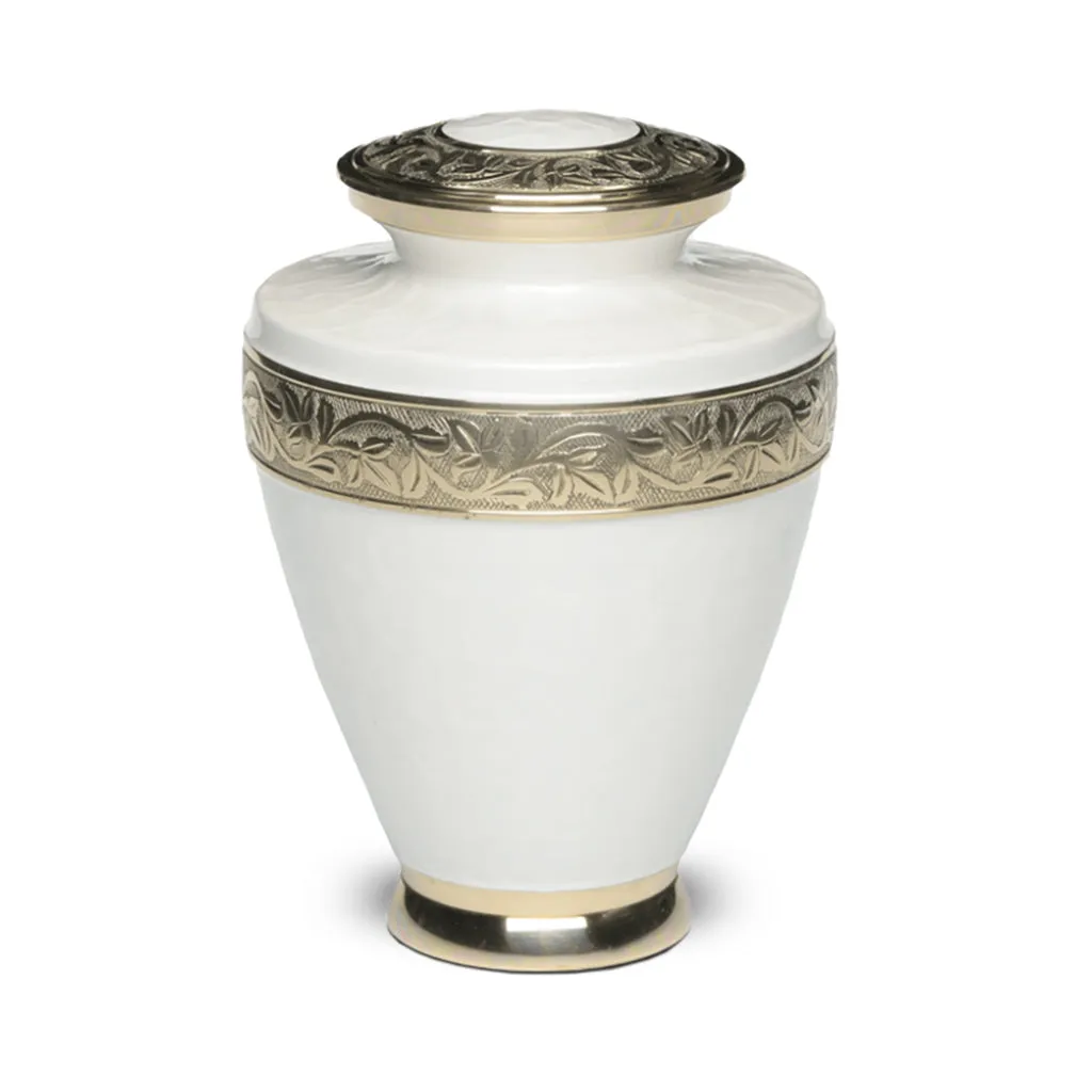 IMPERFECT SELECTION - ADULT Brass Urn -1964- Enamel Overlay - Gold-tone bands