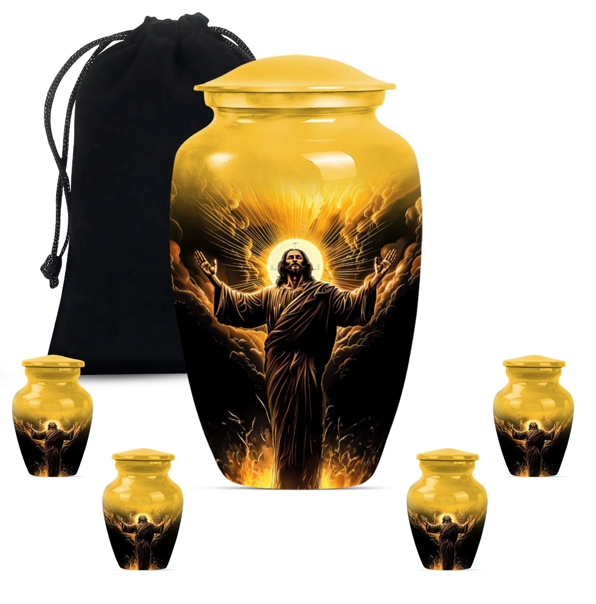 Jesus Memorial Urn - Medium Size Elegant Cremation Urn For Ashes