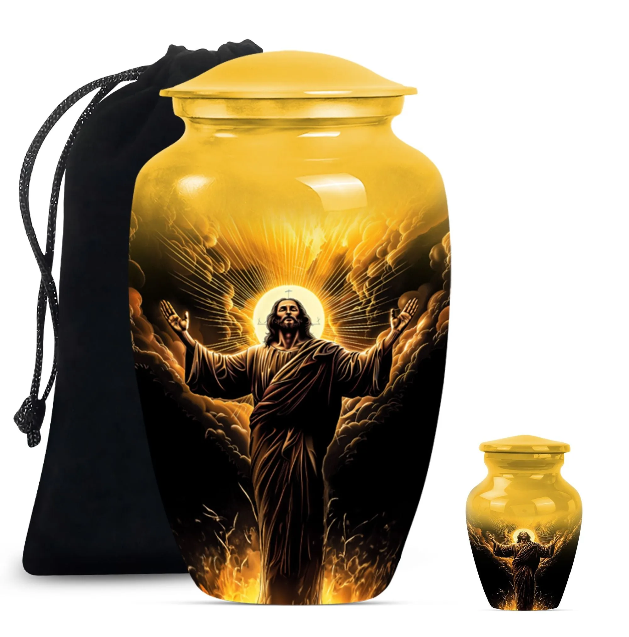 Jesus Memorial Urn - Medium Size Elegant Cremation Urn For Ashes