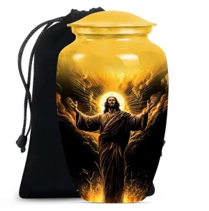 Jesus Memorial Urn - Medium Size Elegant Cremation Urn For Ashes