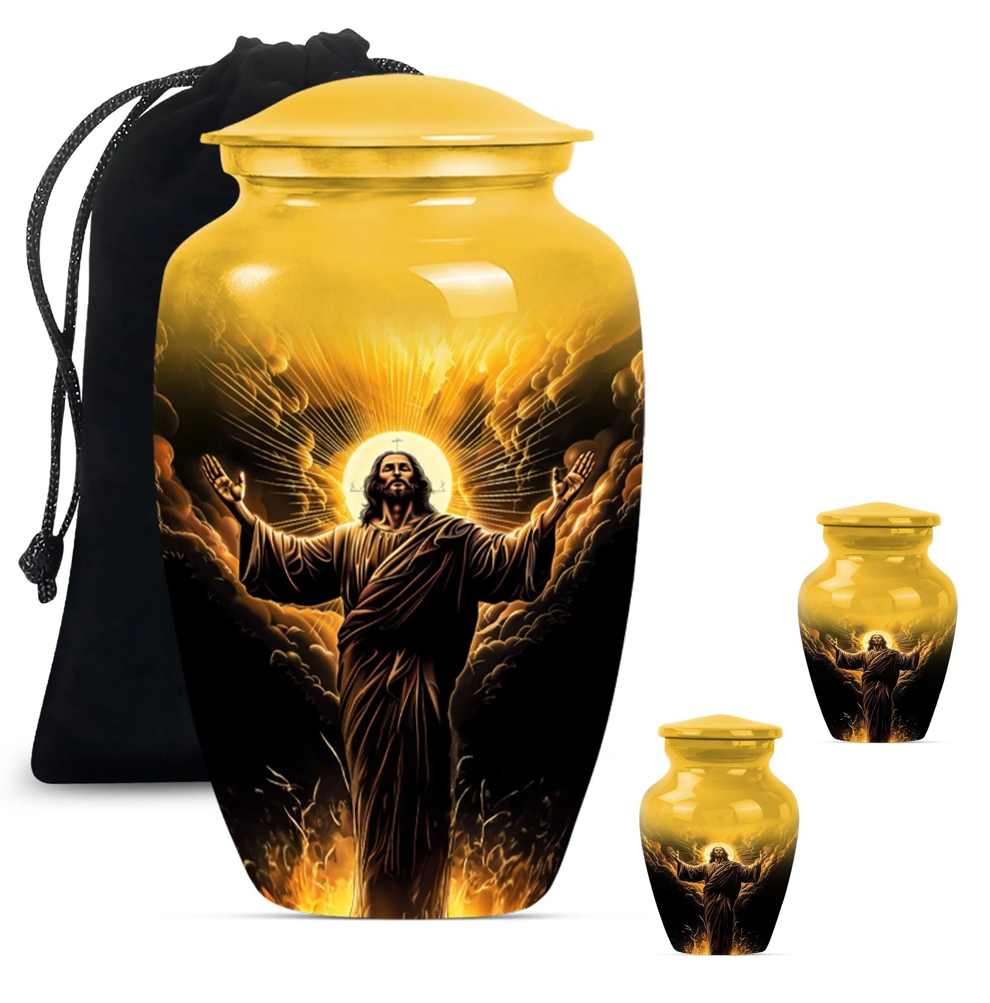 Jesus Memorial Urn - Medium Size Elegant Cremation Urn For Ashes