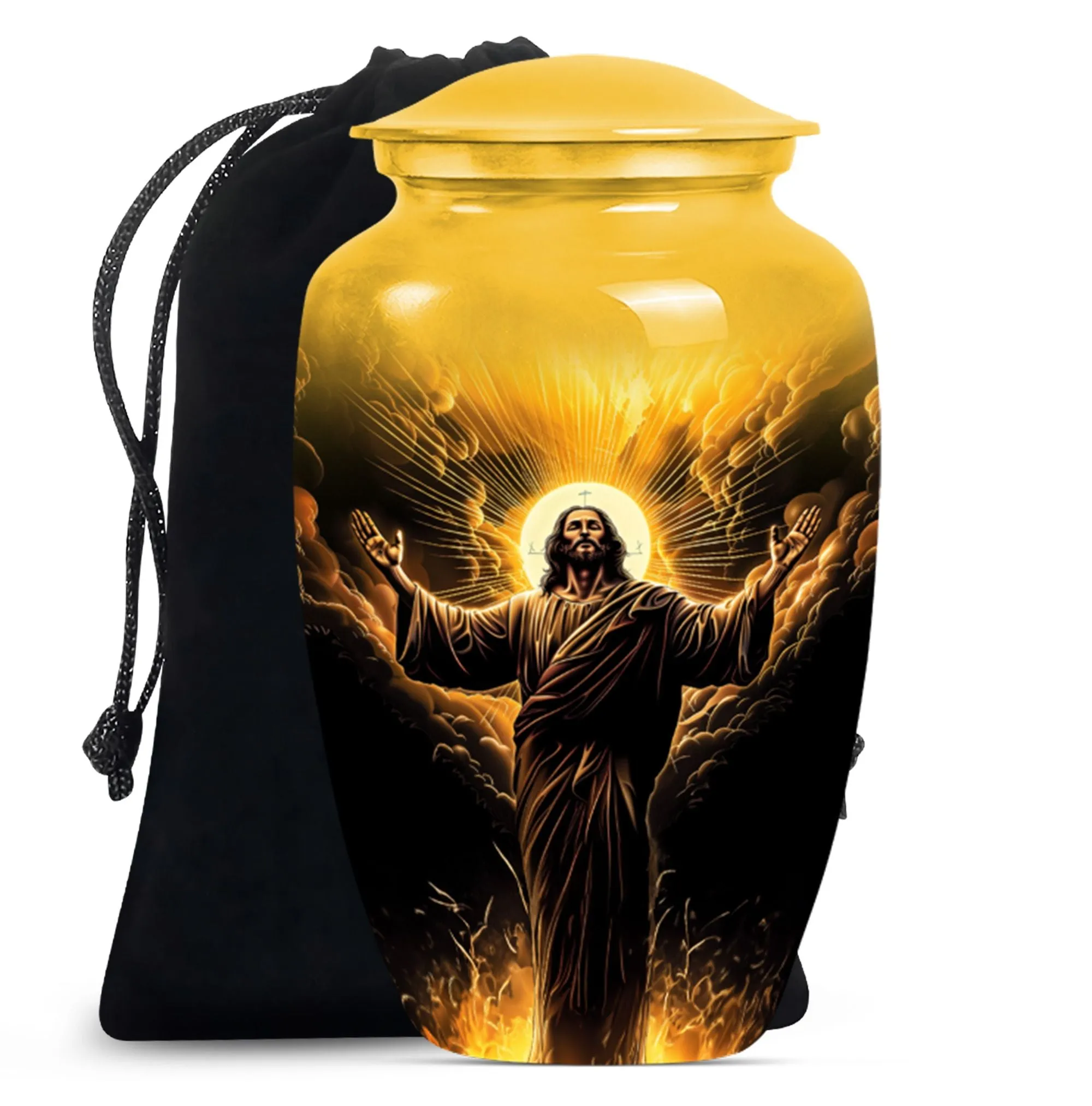 Jesus Memorial Urn - Medium Size Elegant Cremation Urn For Ashes