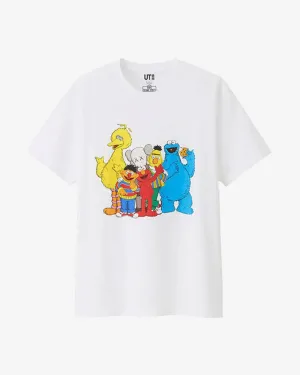 KAWS X UNIQLO X SESAME STREET GROUP #2 WHITE TEE (ASIA SIZING)