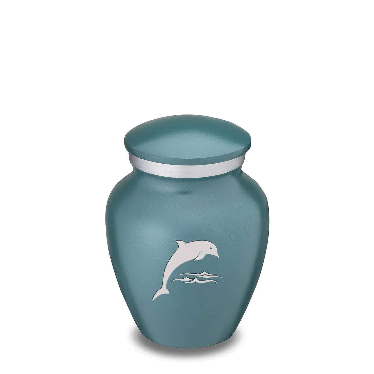 Keepsake Embrace Teal Dolphin Cremation Urn