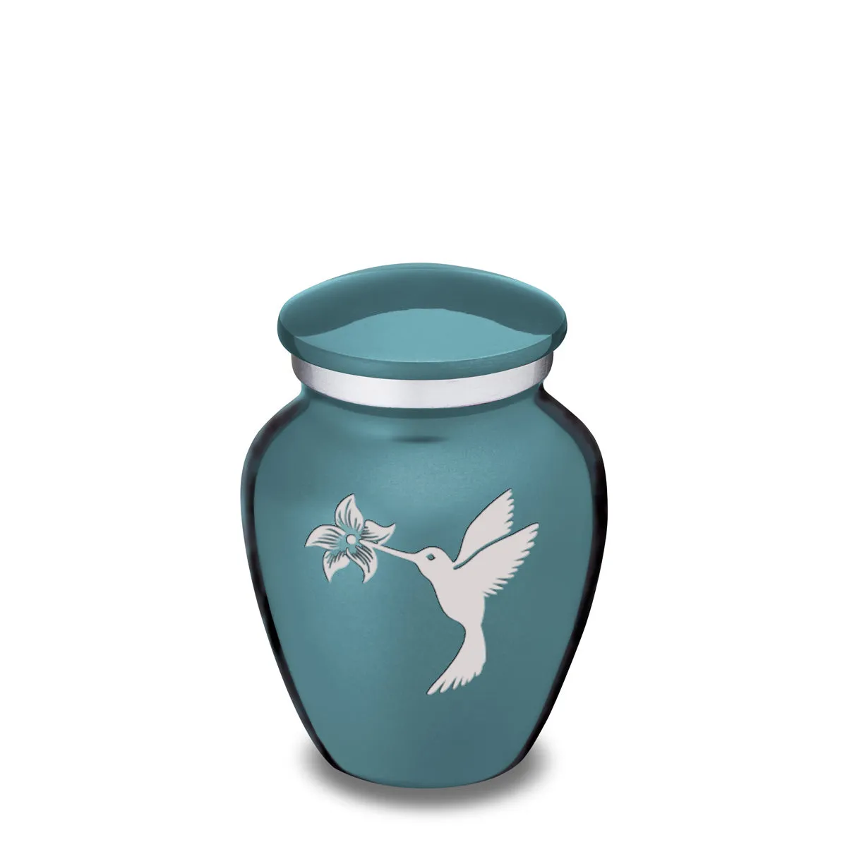 Keepsake Embrace Teal Hummingbird Cremation Urn