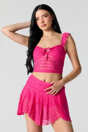 Lace Asymmetrical Mini Skort
