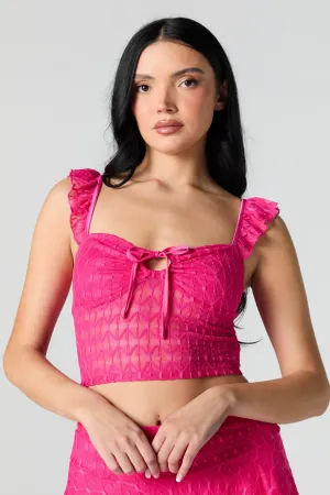 Lace Flutter Strap Bustier Top