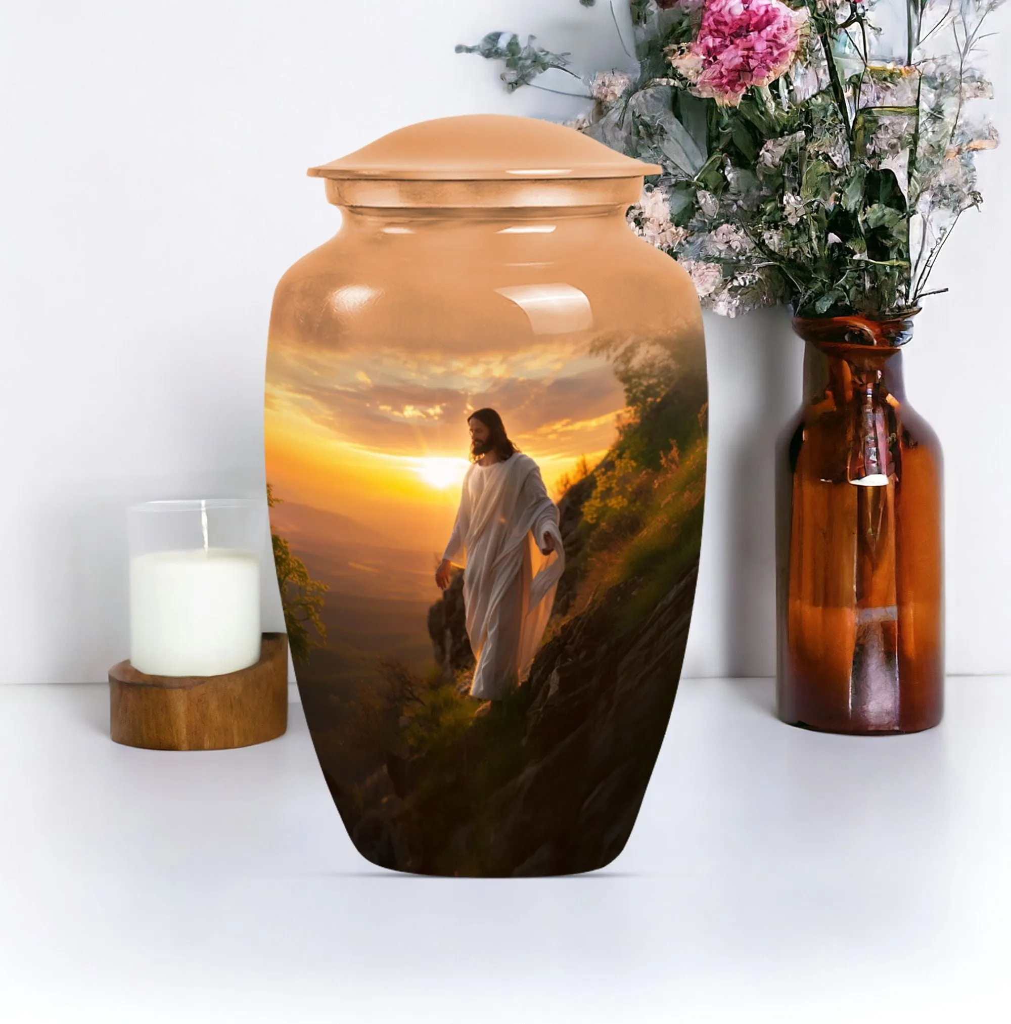 Large Jesus Memorial Urn for Peaceful Afterlife
