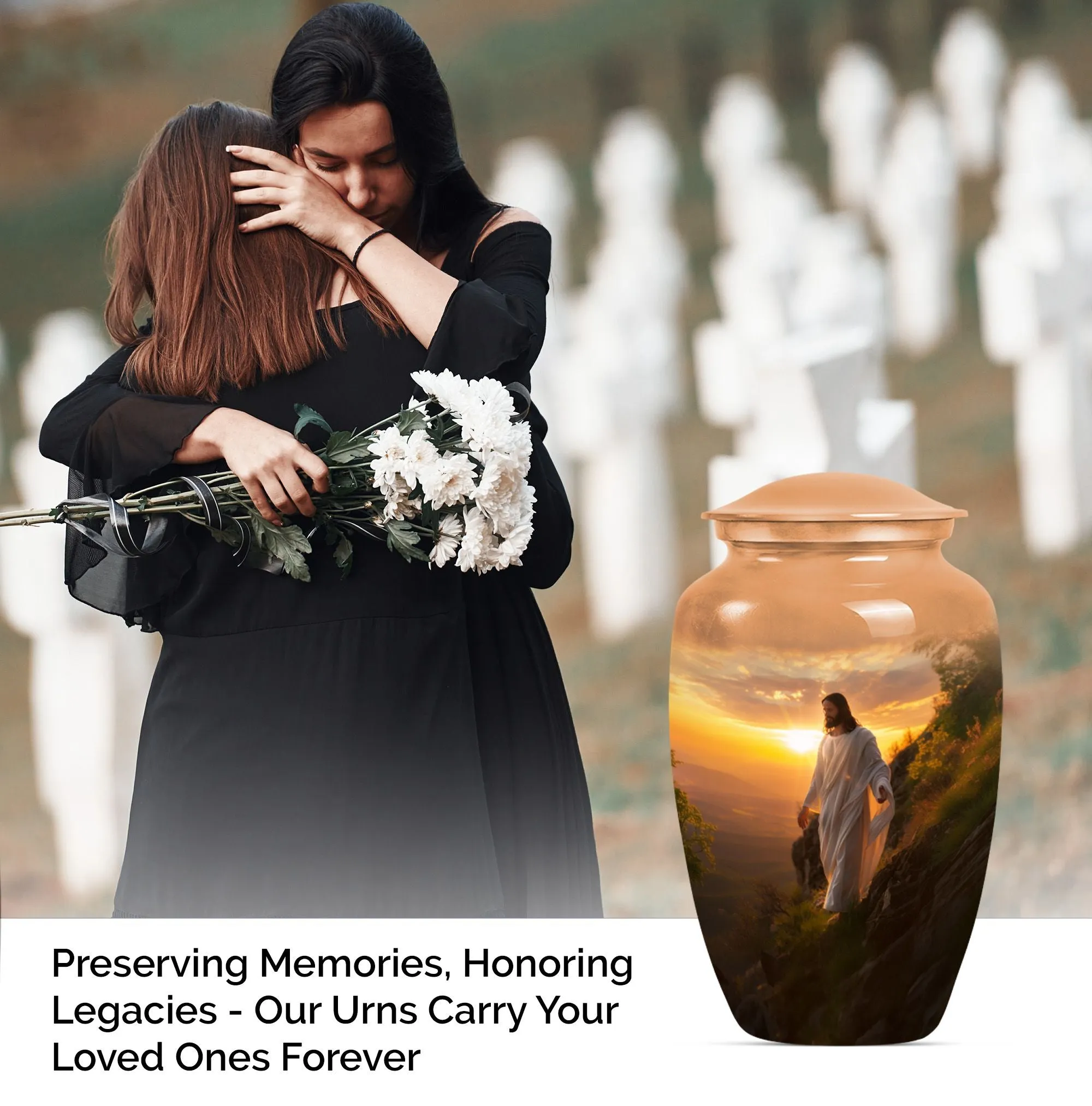 Large Jesus Memorial Urn for Peaceful Afterlife