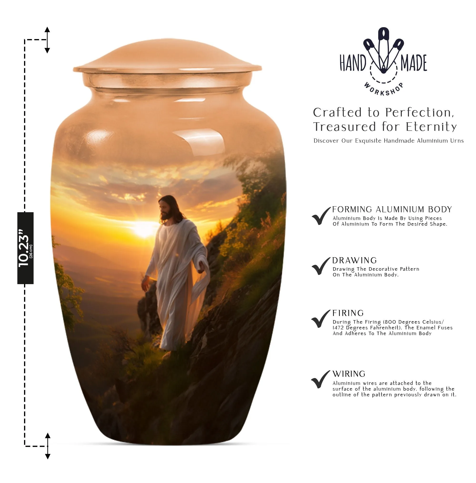 Large Jesus Memorial Urn for Peaceful Afterlife