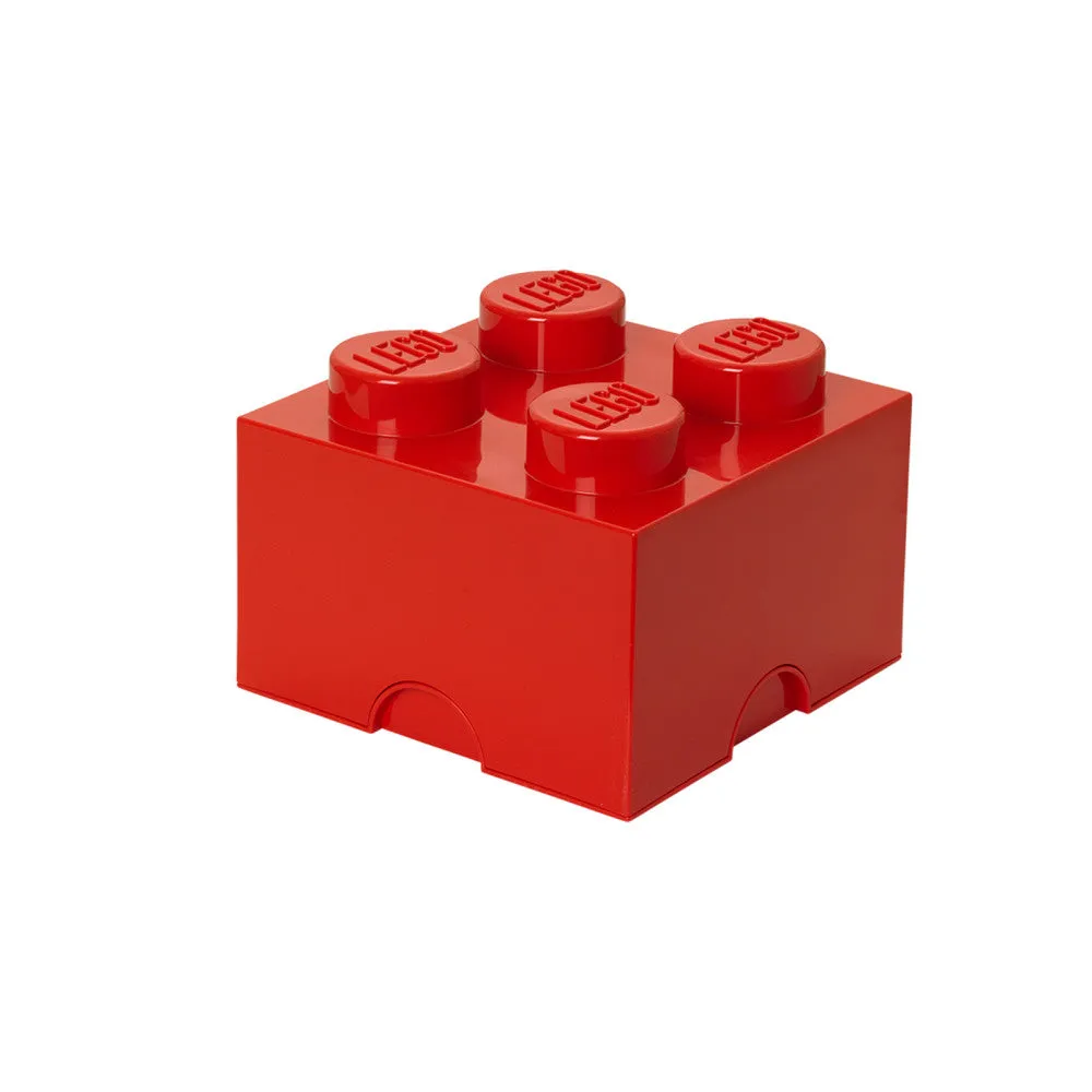 LEGO Bright Red Storage Brick 4 - Stackable Organizer