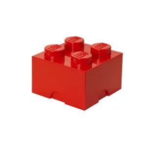 LEGO Bright Red Storage Brick 4 - Stackable Organizer
