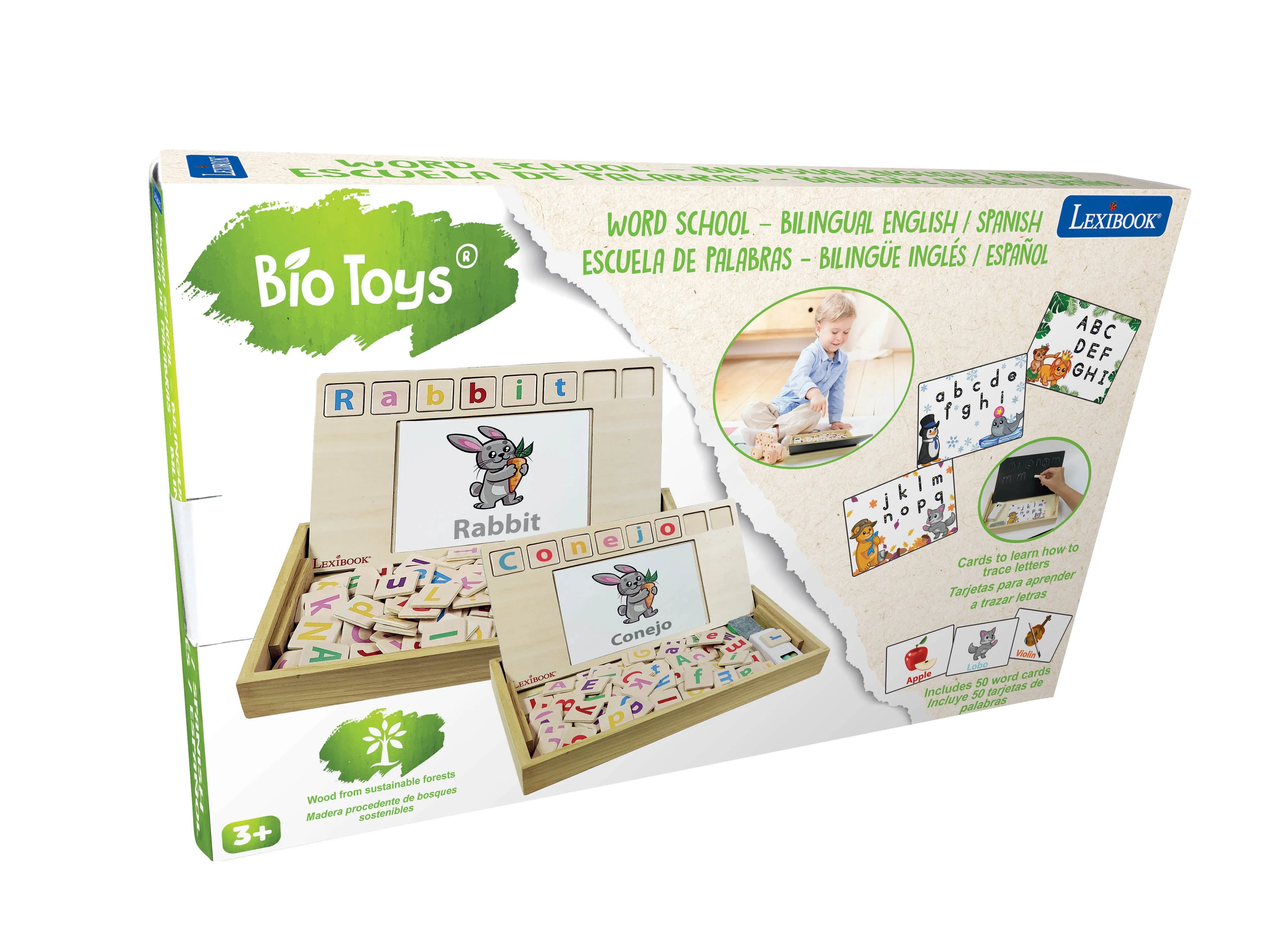 Lexibook Bio Toys Word School - Bilingual Learning Set in English and Spanish