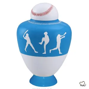 Light Blue Baseball Sports Cremation Urn