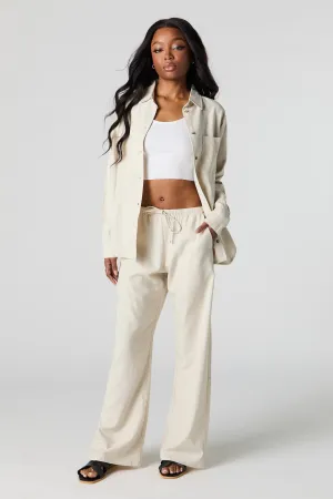 Linen-Blend Drawstring Pant