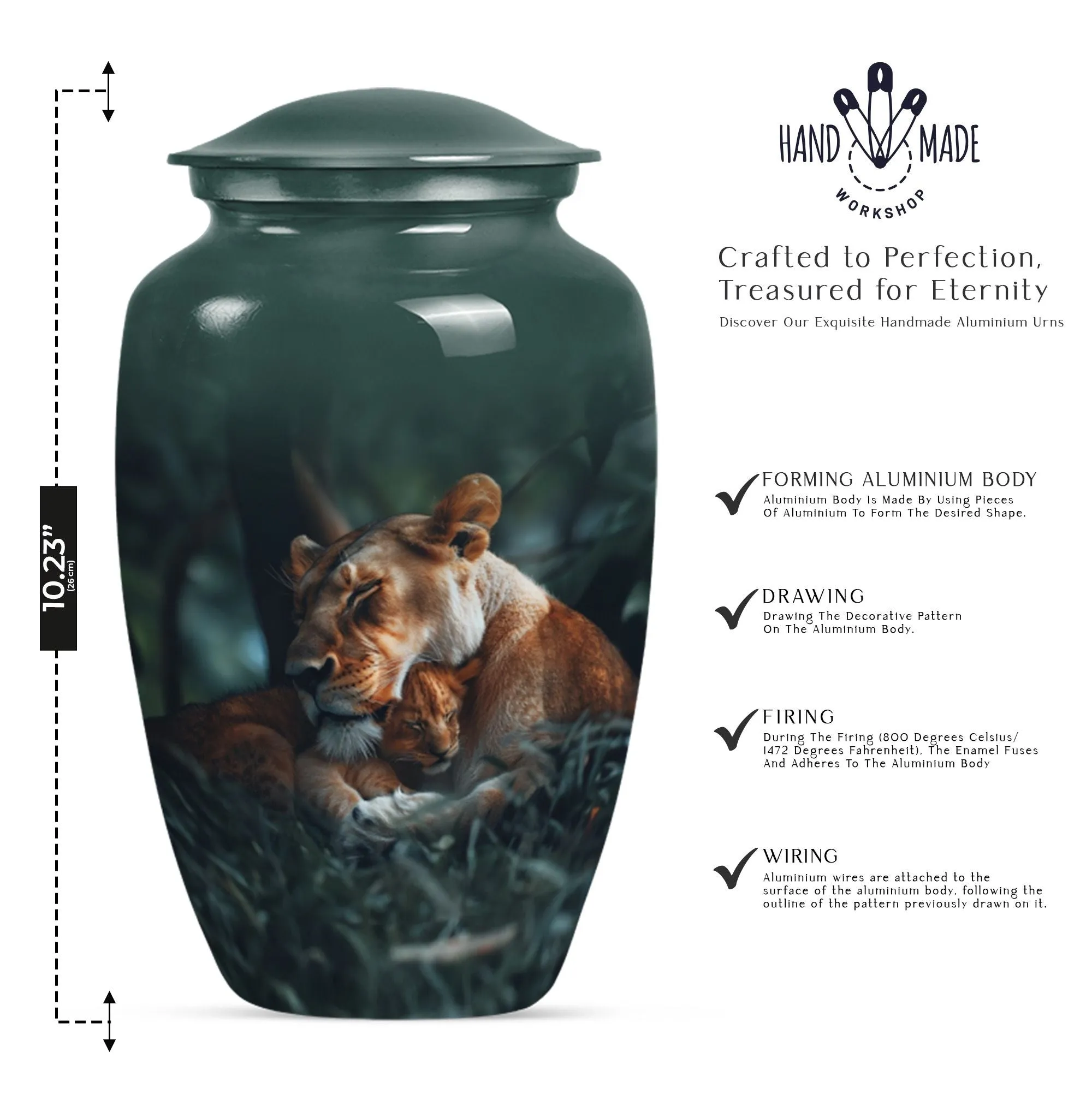 Lion Emblem Memorial Human Ashes Lasting Tribute Resting Place