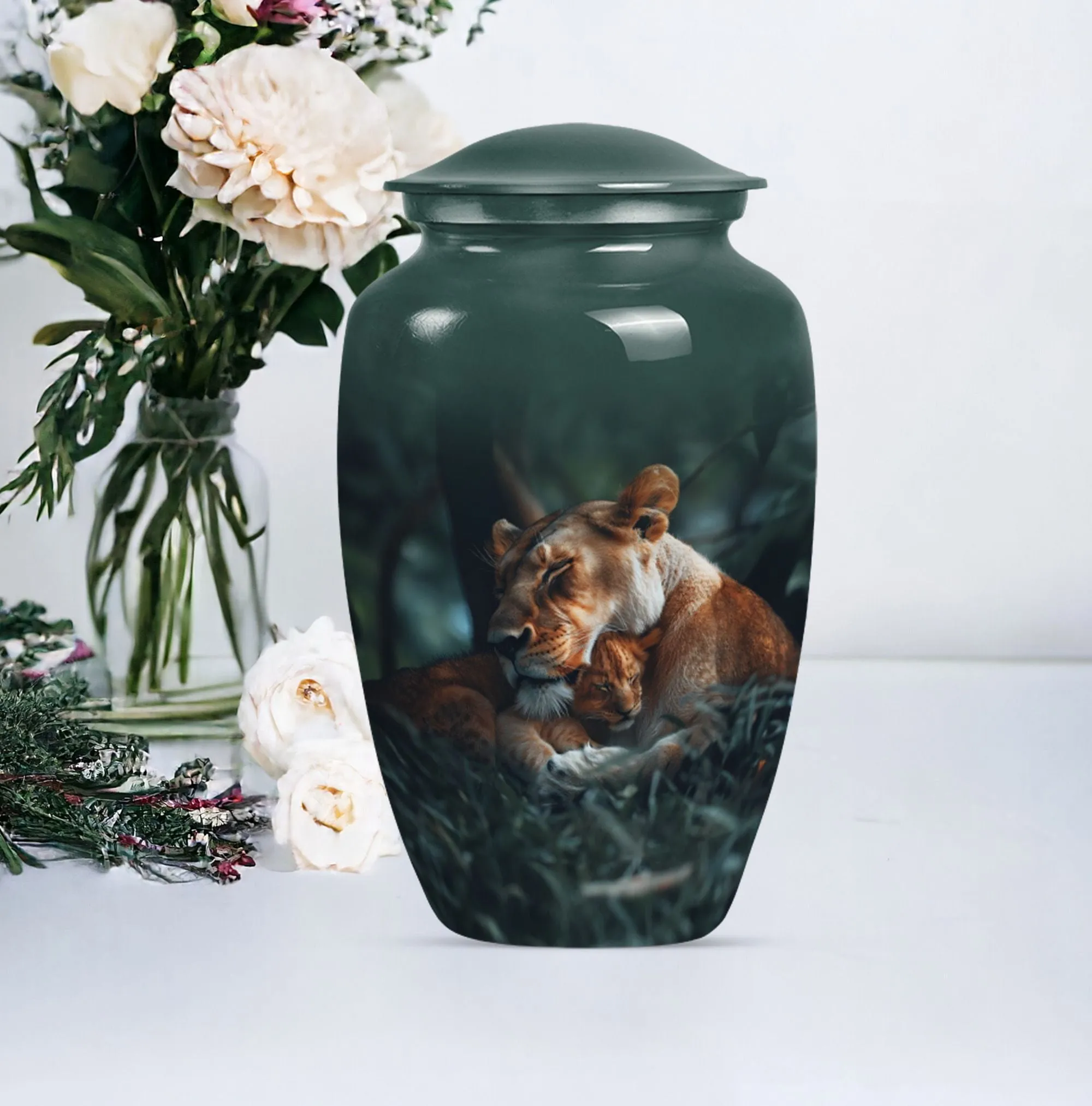 Lion Emblem Memorial Human Ashes Lasting Tribute Resting Place