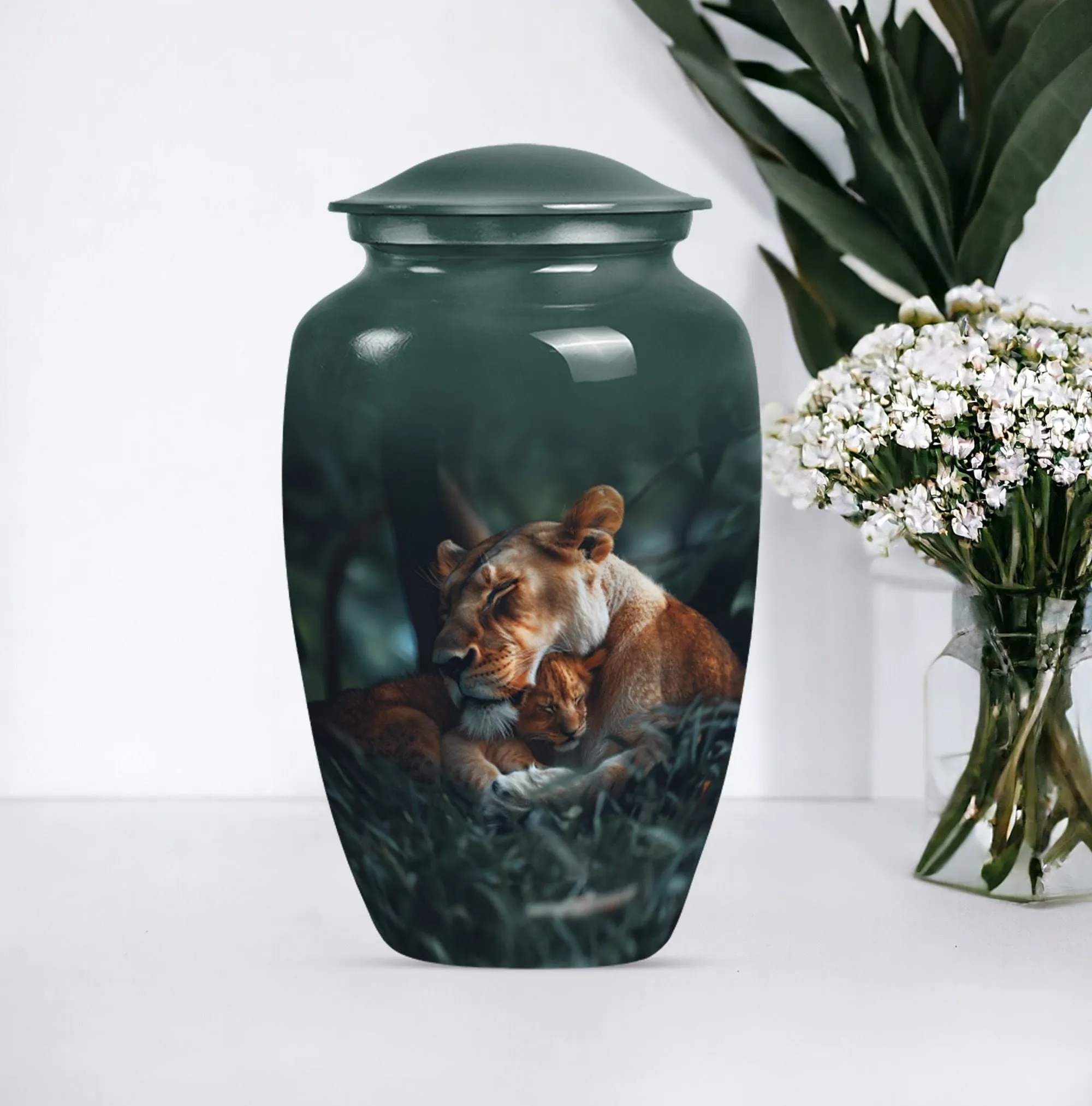 Lion Emblem Memorial Human Ashes Lasting Tribute Resting Place