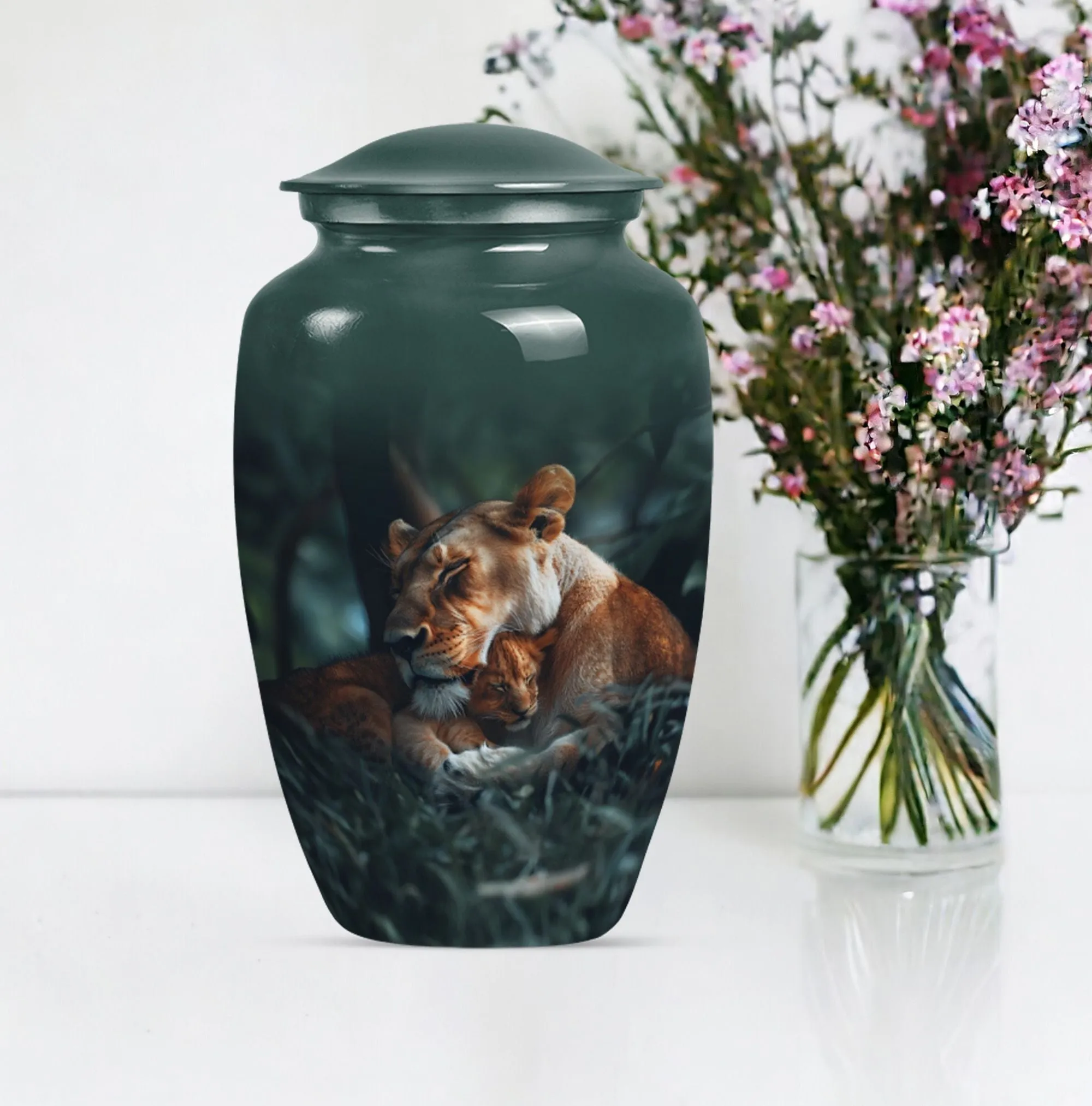 Lion Emblem Memorial Human Ashes Lasting Tribute Resting Place