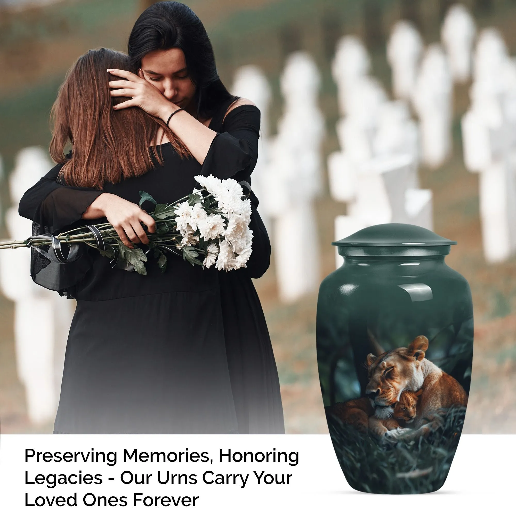 Lion Emblem Memorial Human Ashes Lasting Tribute Resting Place
