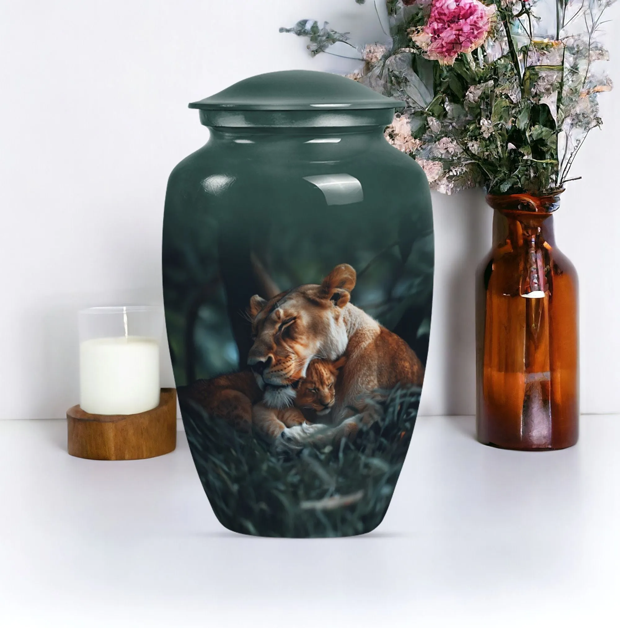 Lion Emblem Memorial Human Ashes Lasting Tribute Resting Place