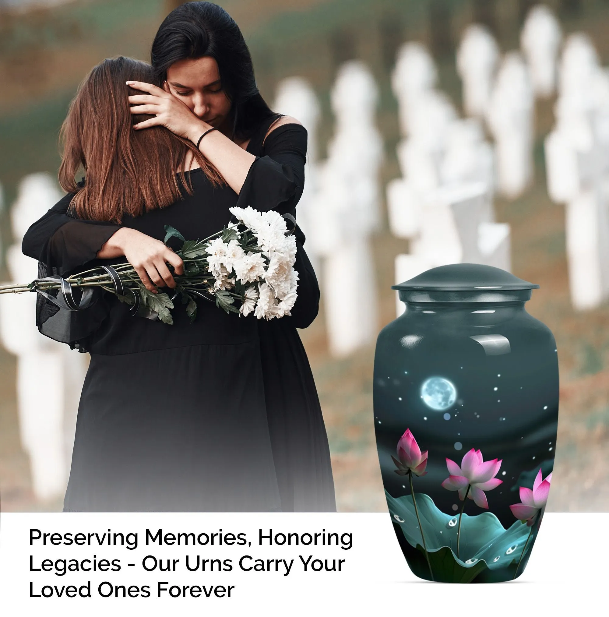 Lotus Flower Cremation Urn - Sublime Female Cremation Solution