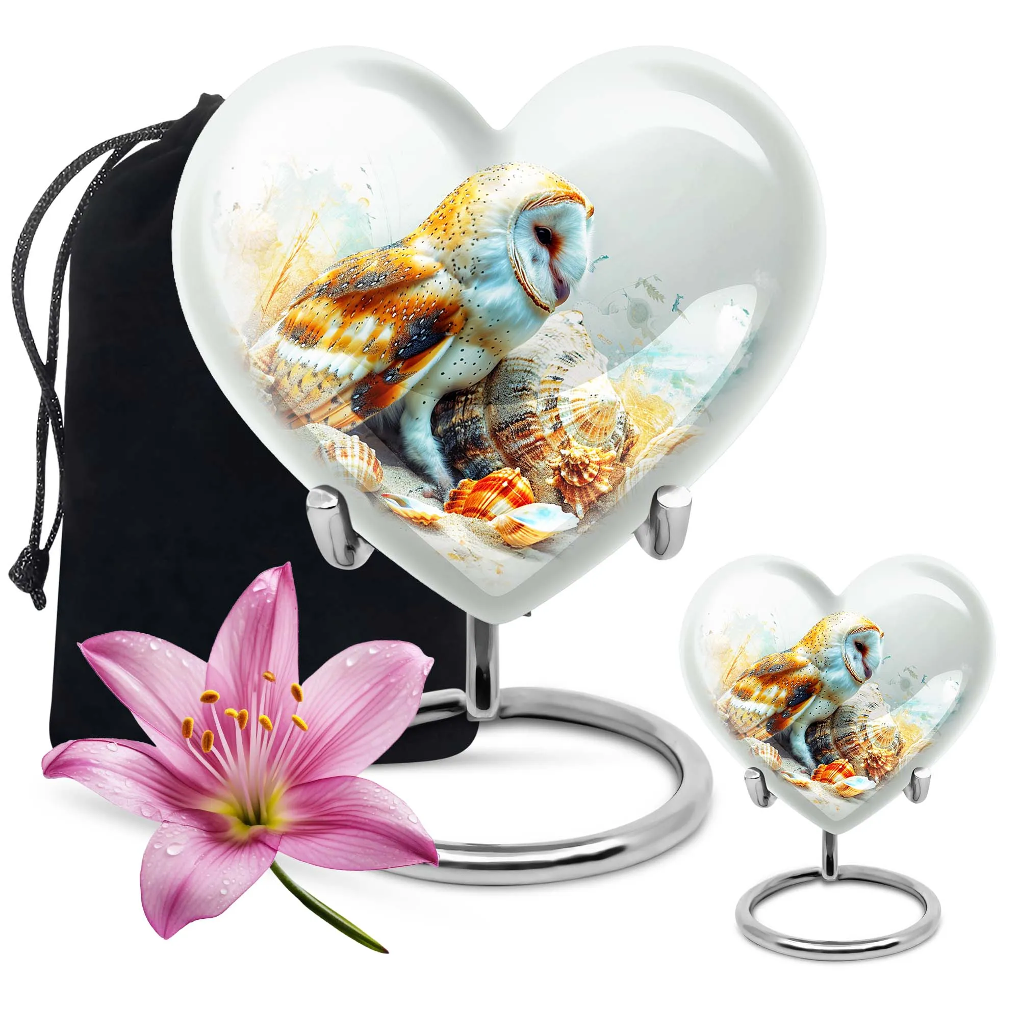 Loving Remembrance - Cremation Urn with Barn Owl Design