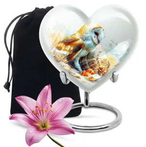 Loving Remembrance - Cremation Urn with Barn Owl Design