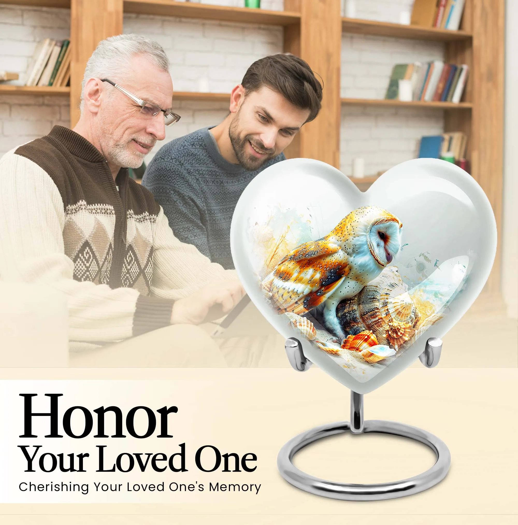 Loving Remembrance - Cremation Urn with Barn Owl Design