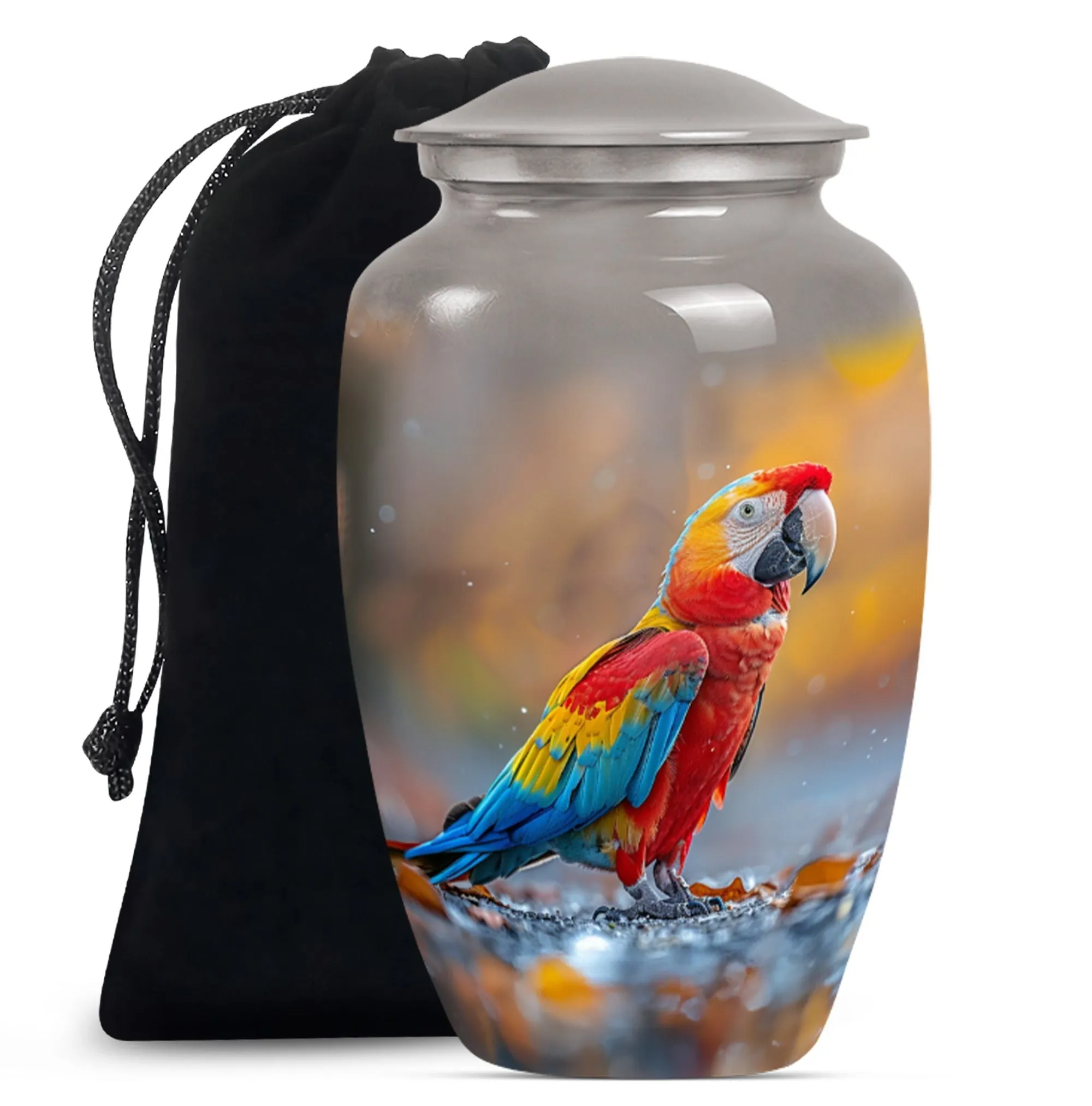 Macaw Parrot Elegy - Classic Large Memorial Urn For Ashes