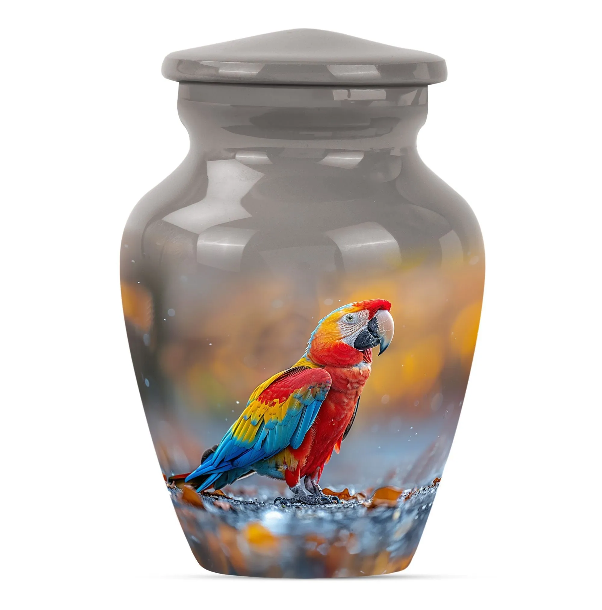Macaw Parrot Elegy - Classic Large Memorial Urn For Ashes