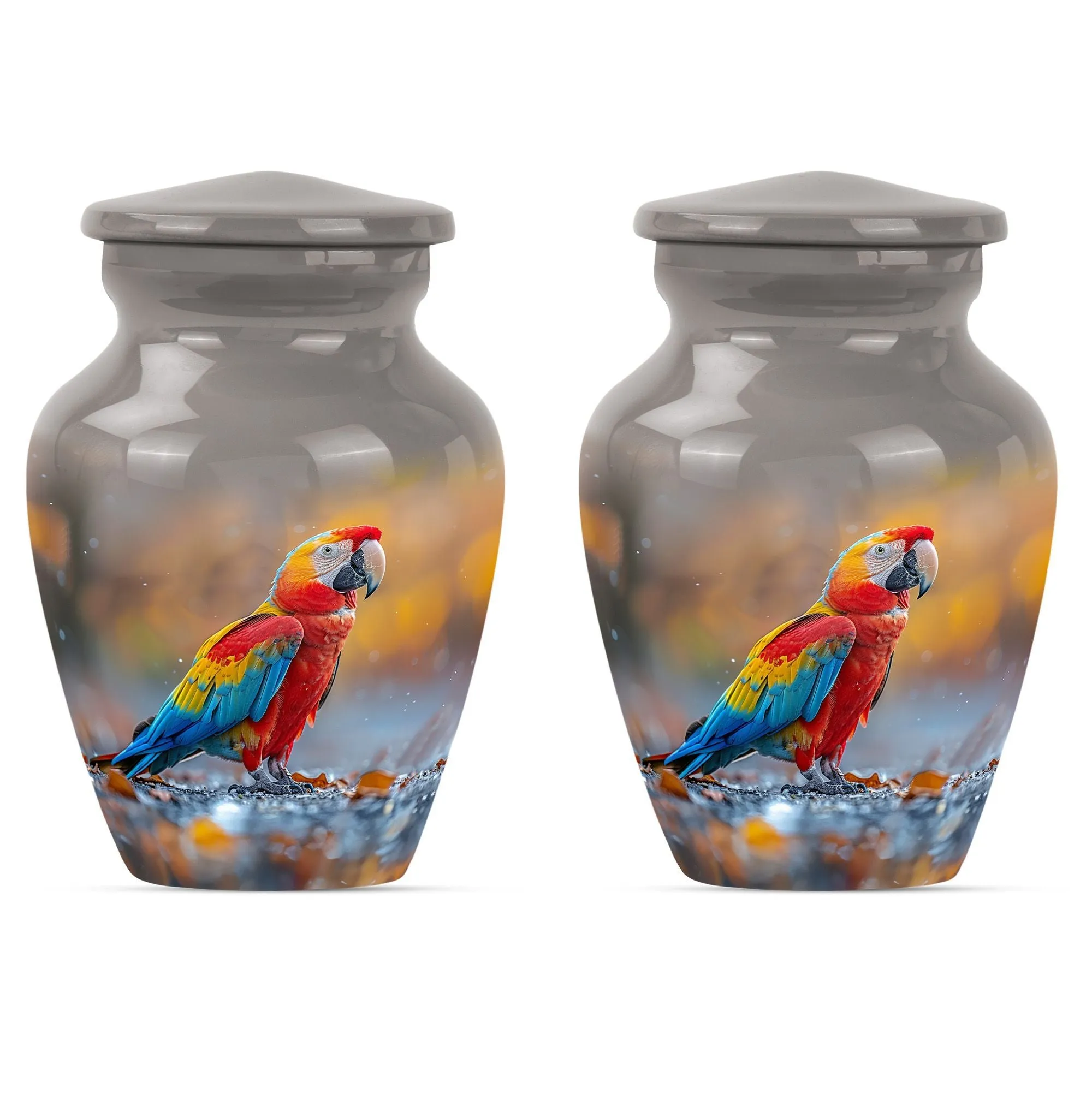 Macaw Parrot Elegy - Classic Large Memorial Urn For Ashes