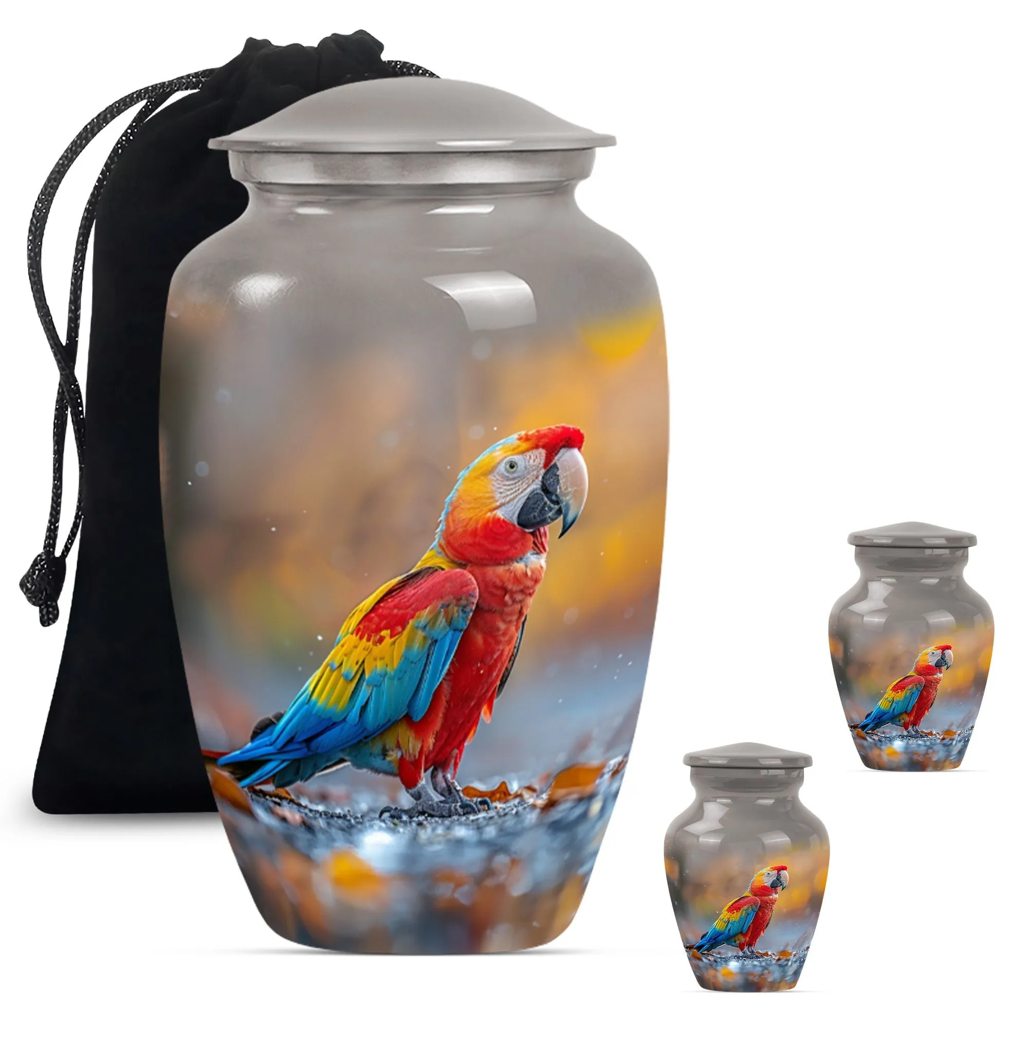 Macaw Parrot Elegy - Classic Large Memorial Urn For Ashes