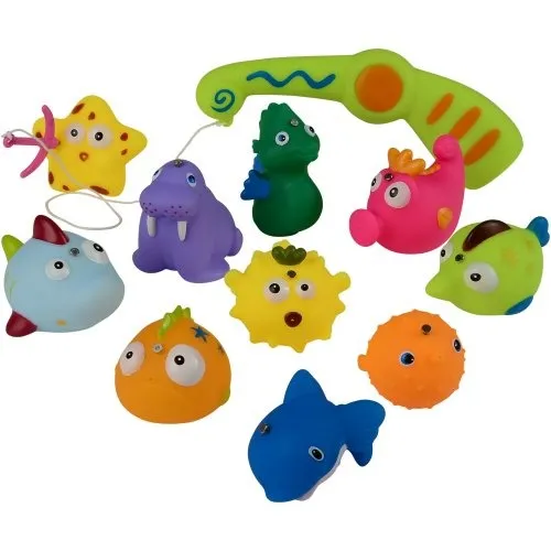 Magnetic Fishing Game with 10 Soft Sea Creatures, Fishing Pole & Draining Net