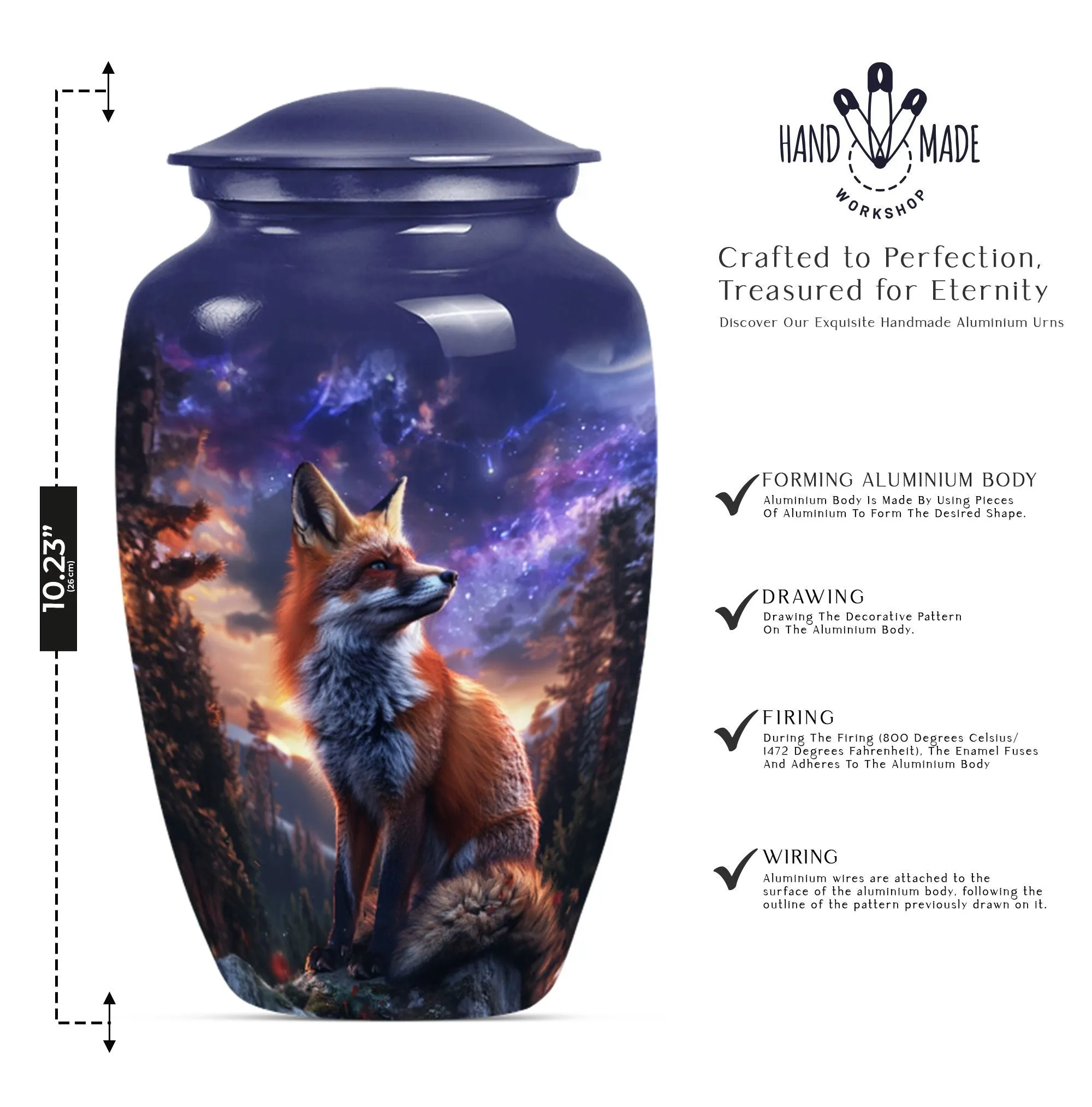 Meadow Fox Urn - Nobly Crafted Cremation Option for Human Ashes