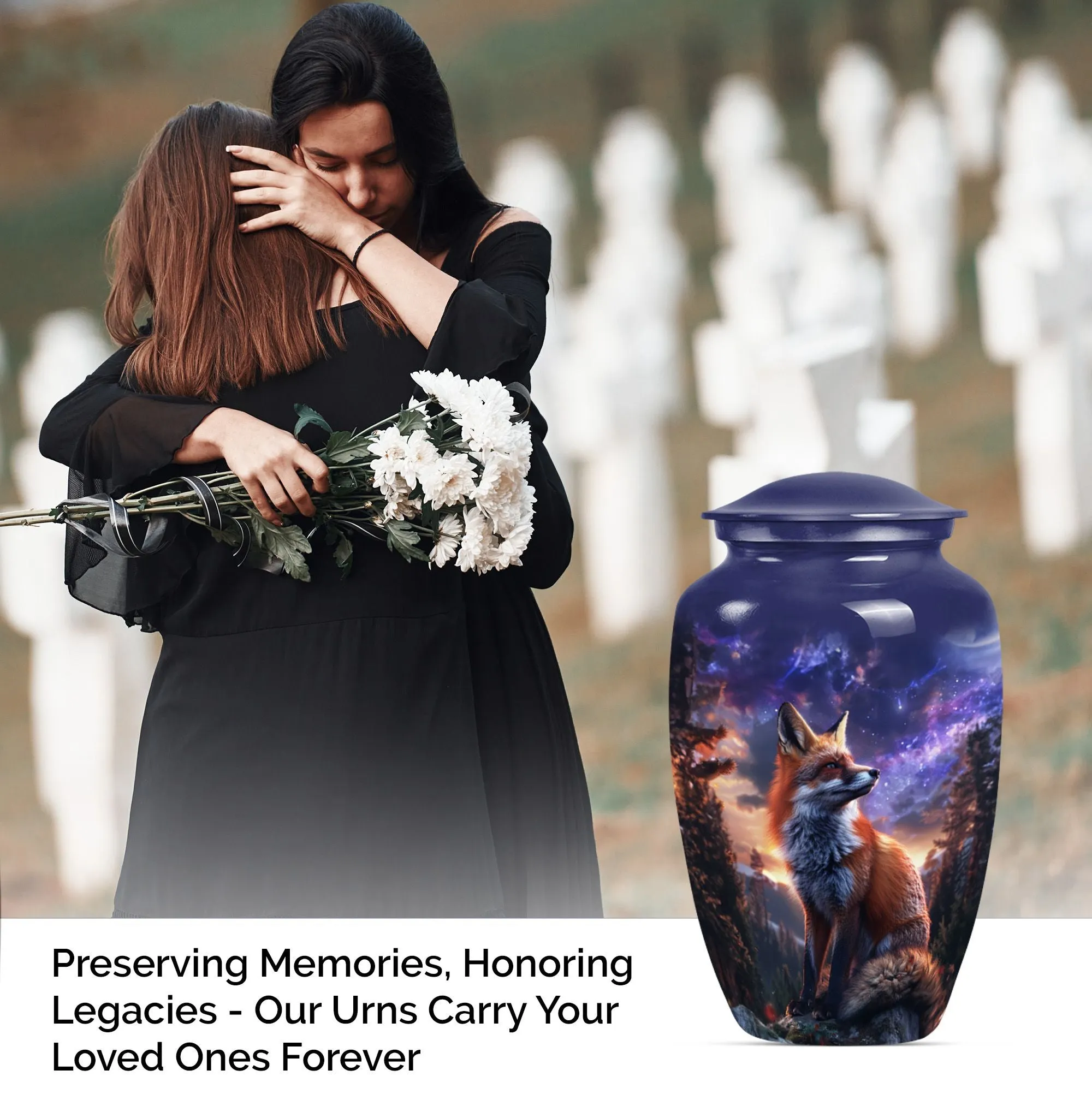 Meadow Fox Urn - Nobly Crafted Cremation Option for Human Ashes