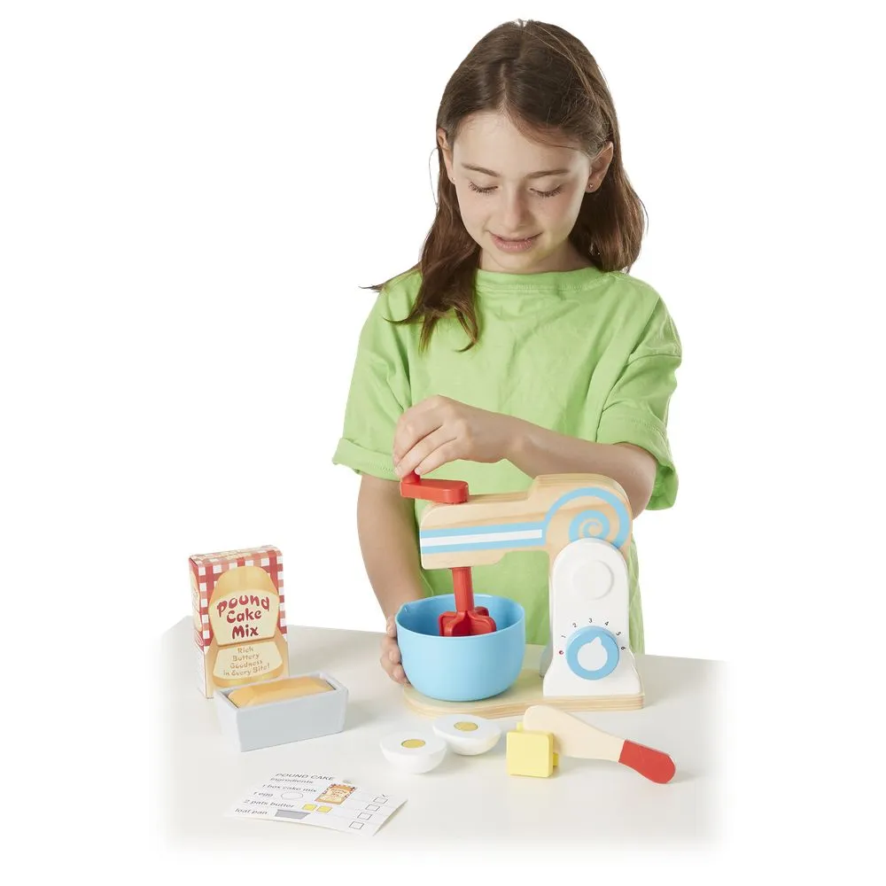 Melissa & Doug Wooden Make-A-Cake Mixer Set