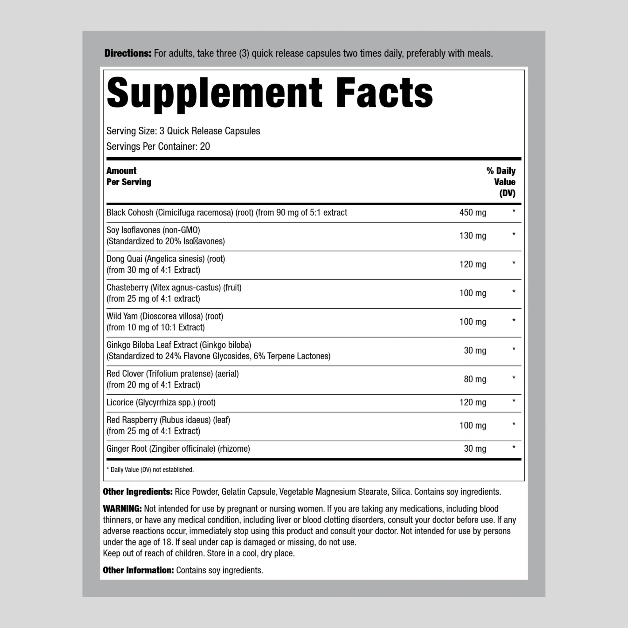 Menopause Support, 60 Quick Release Capsules, 2  Bottles