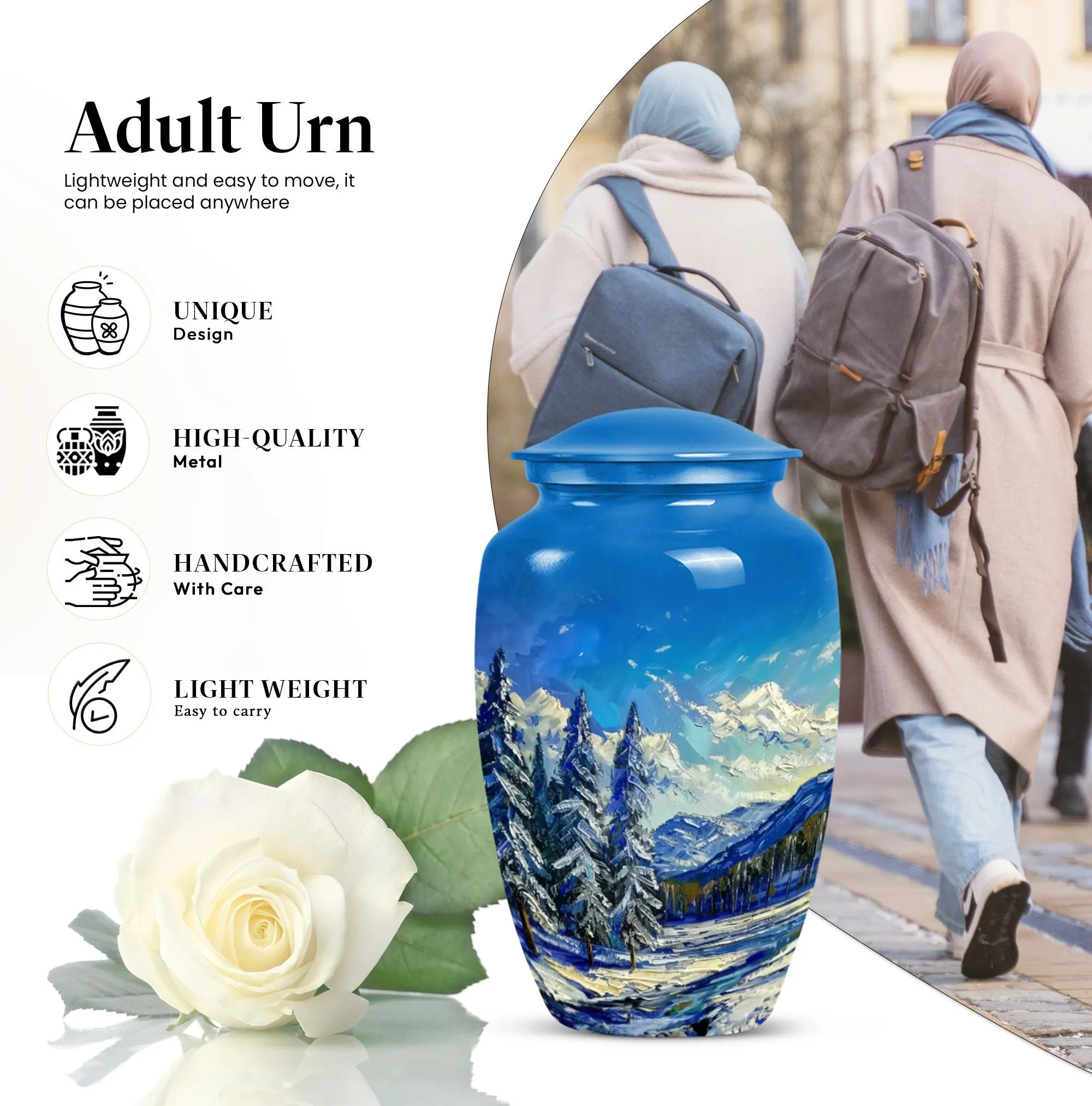 Mountains Urn - Memorial Keepsake for Loved Ones, Cremation Urn