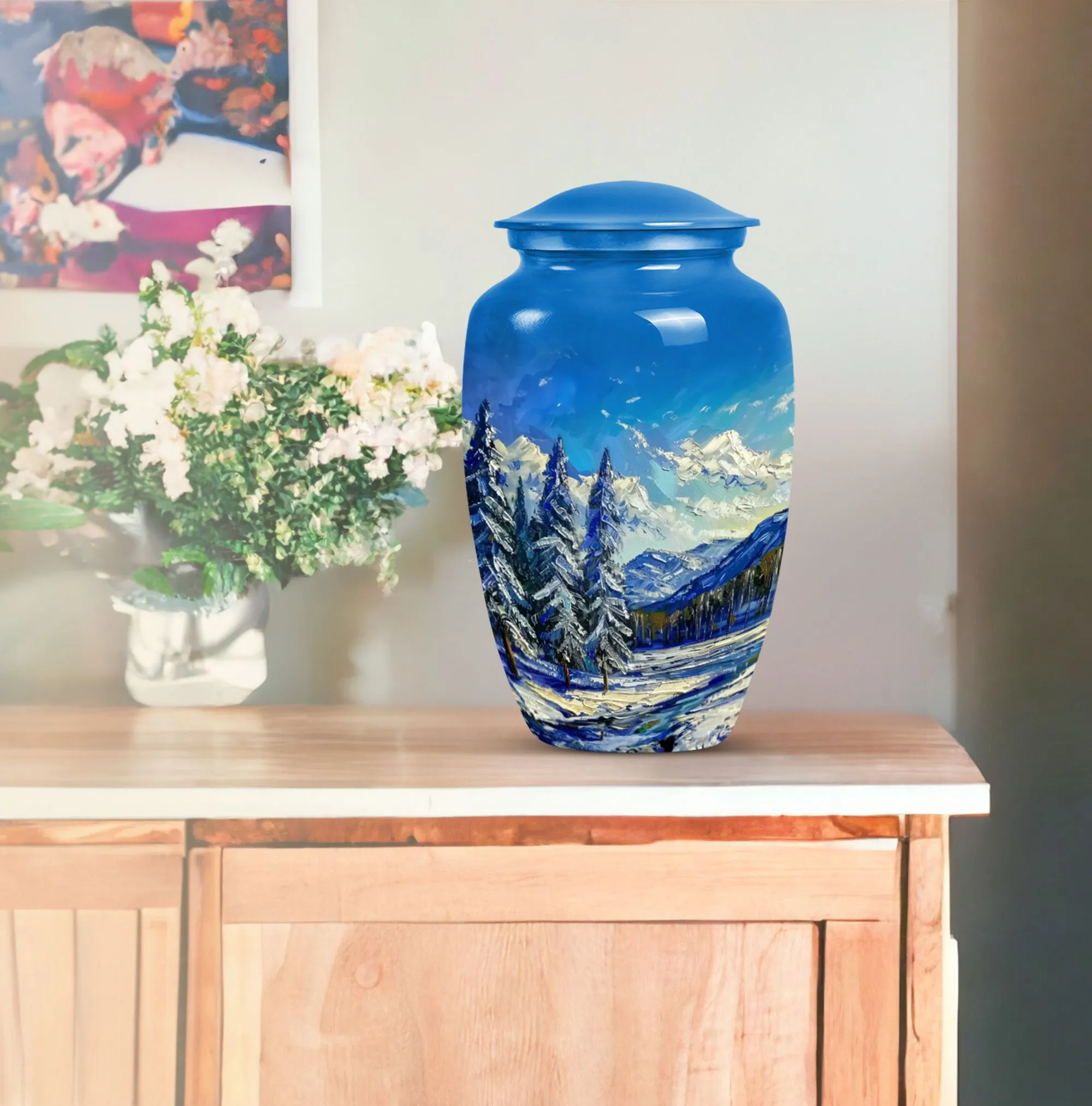 Mountains Urn - Memorial Keepsake for Loved Ones, Cremation Urn