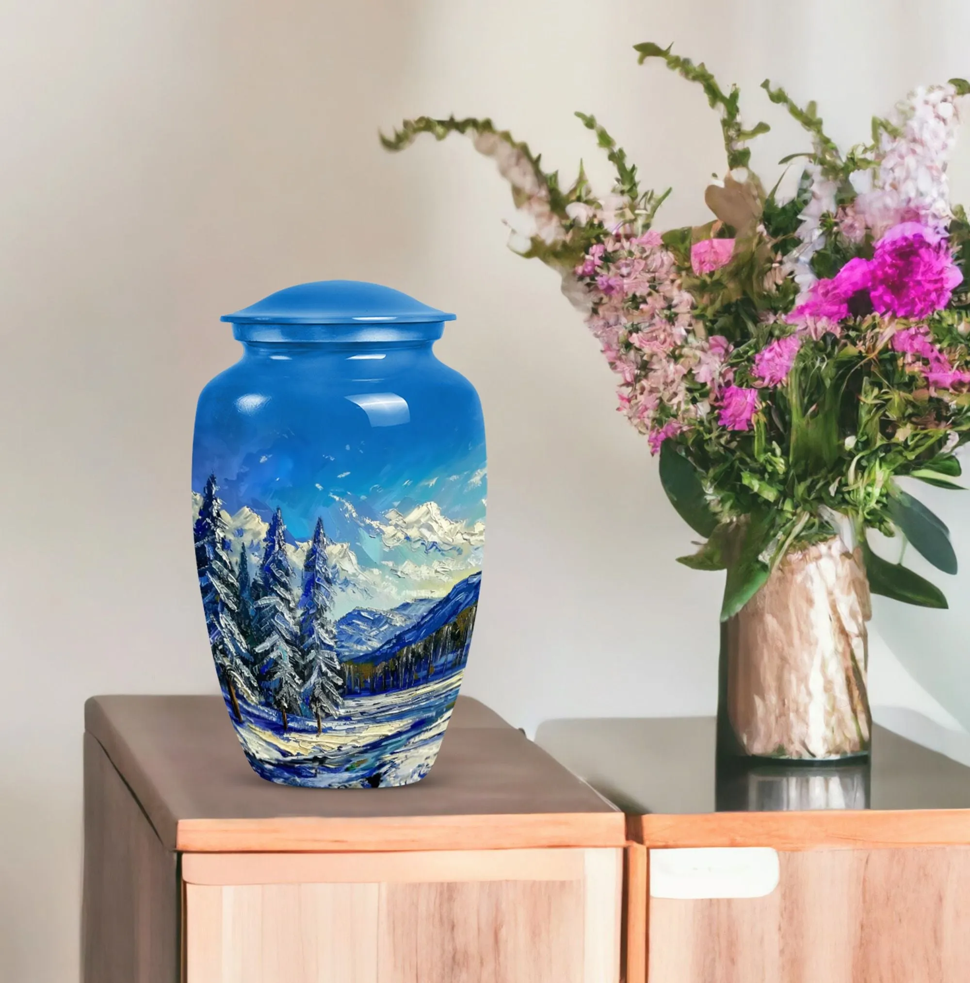Mountains Urn - Memorial Keepsake for Loved Ones, Cremation Urn