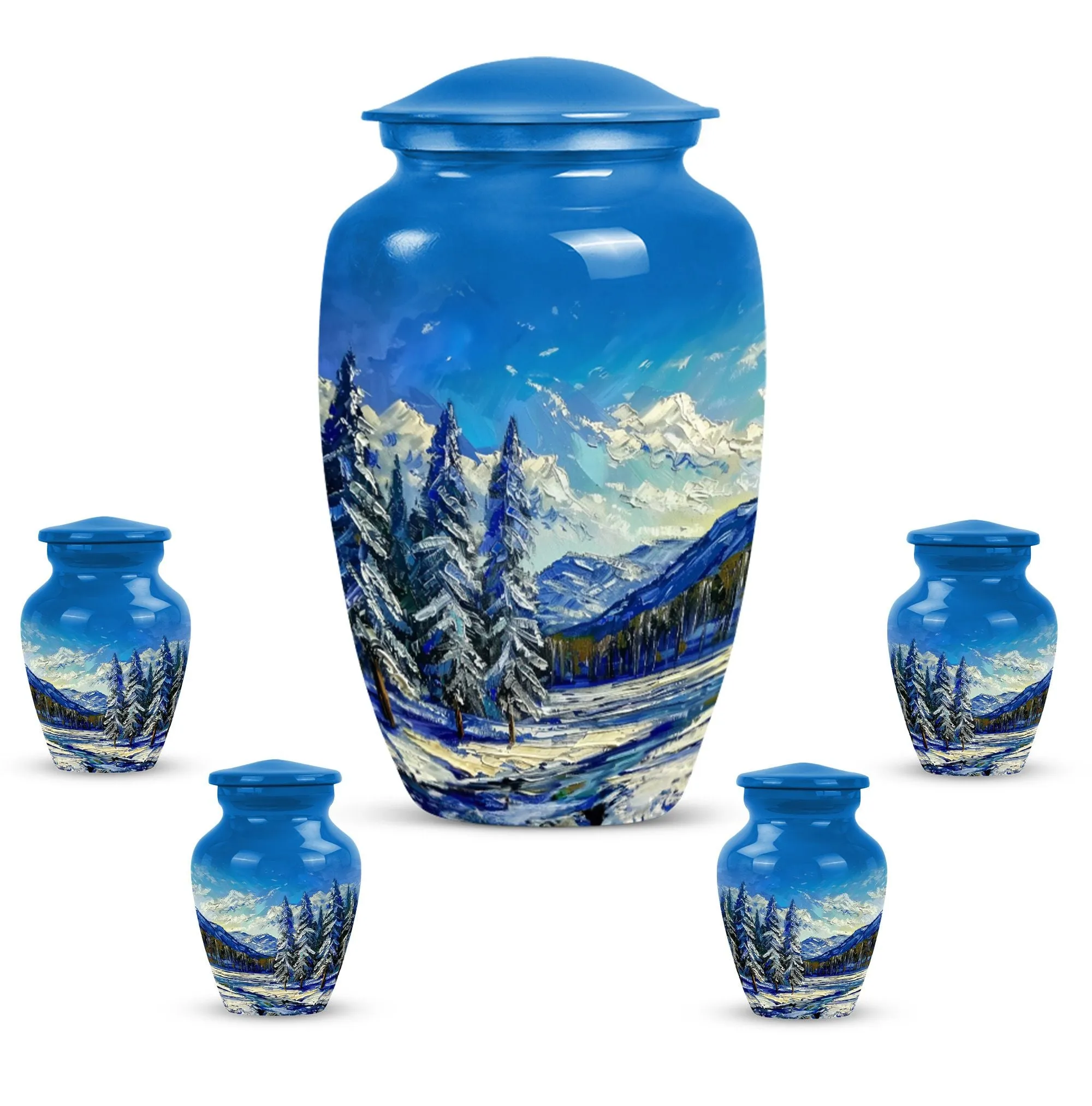 Mountains Urn - Memorial Keepsake for Loved Ones, Cremation Urn