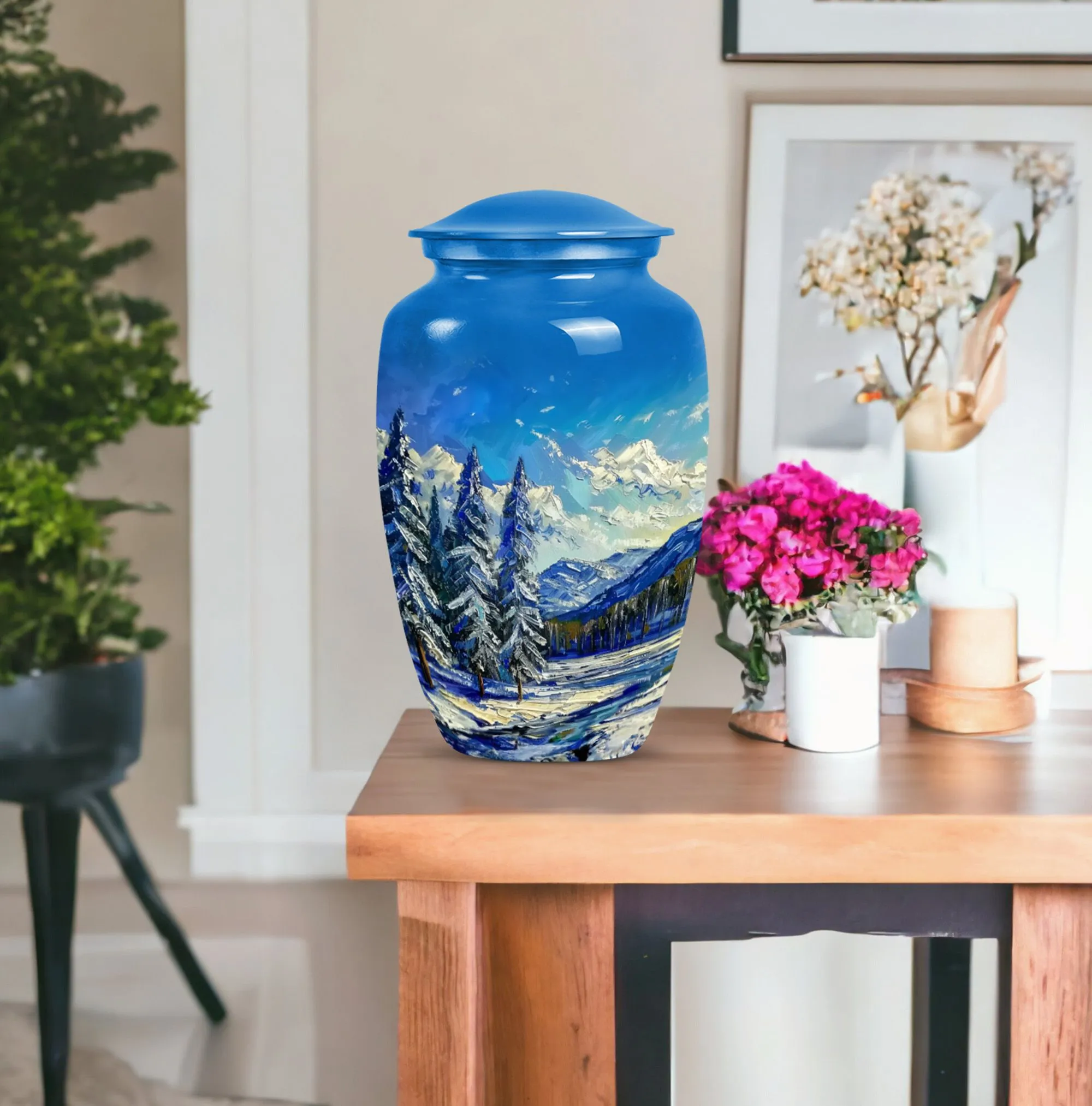 Mountains Urn - Memorial Keepsake for Loved Ones, Cremation Urn